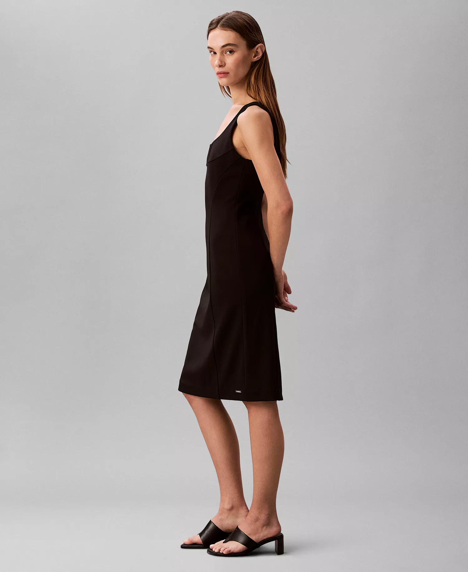 Women's Sleeveless Scoop Neck Dress - Black - L