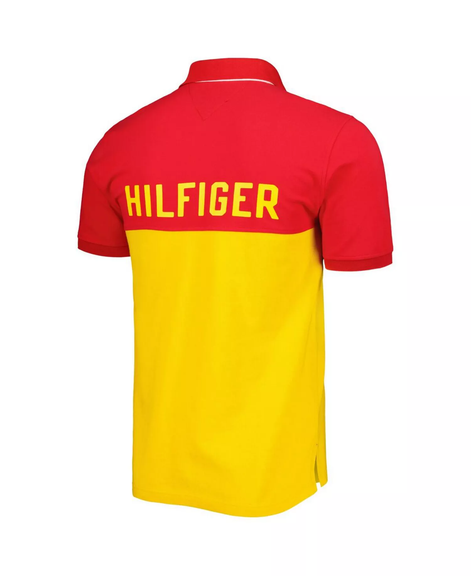 Men's Yellow, Red Kansas City Chiefs Color Block Polo Shirt - Yellow, Red - L