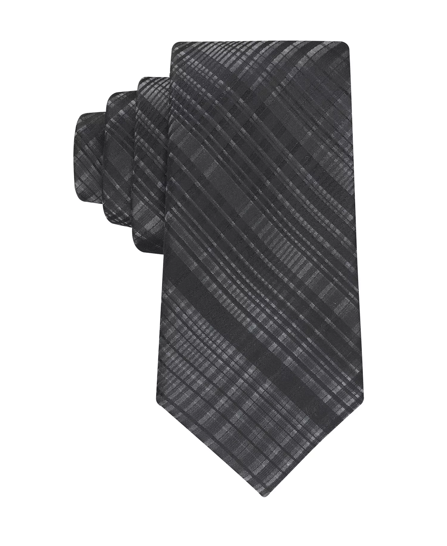Men's Kalie Ombre Plaid Tie - Gray - ONE SIZE