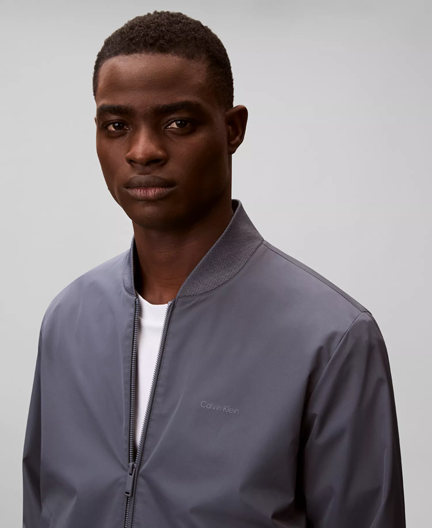 Men's Birdseye Round Collar Bomber Jacket - Anchor Navy - 2XL