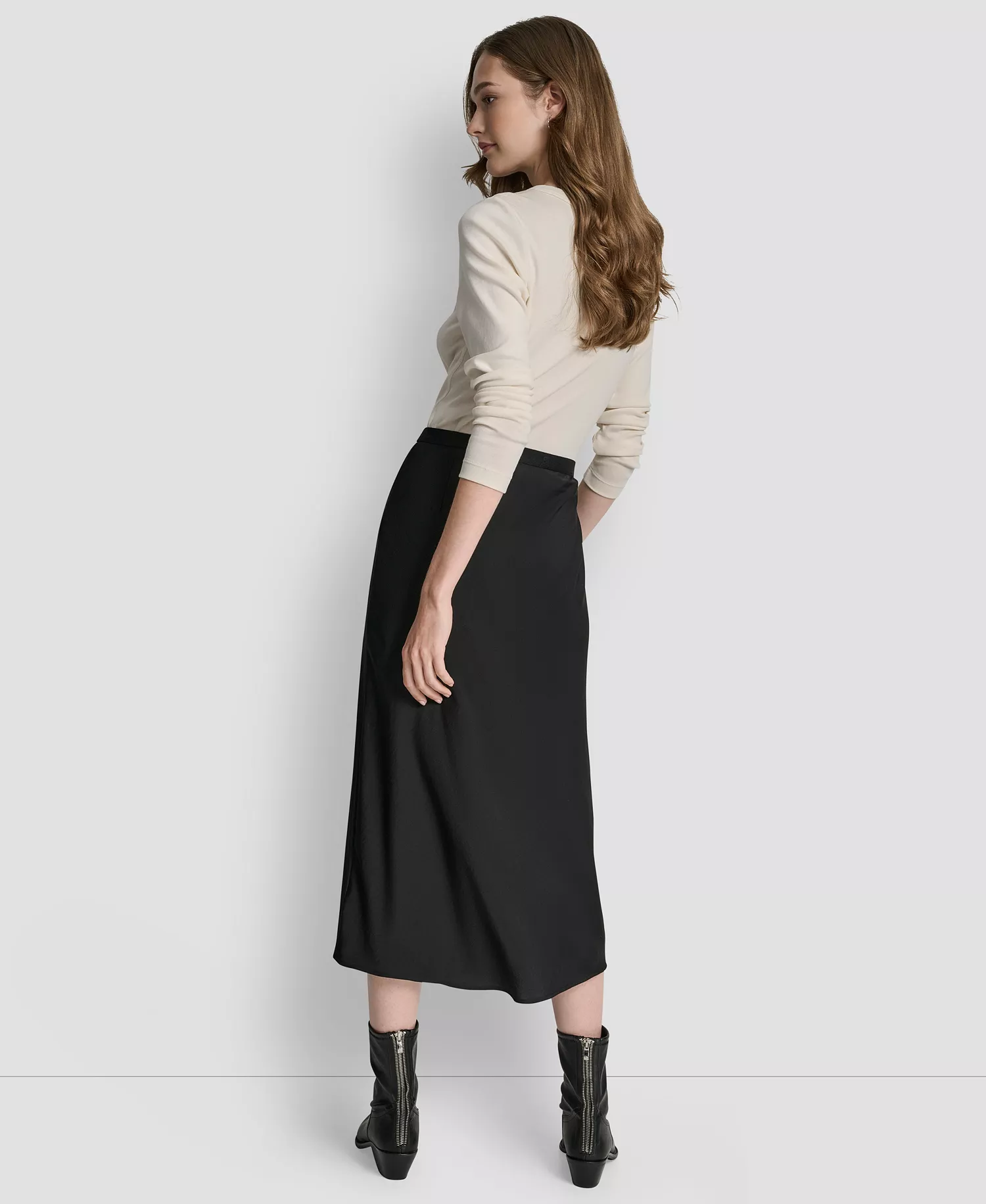 Women's Logo Elastic Waistband Slip Skirt - Black - L