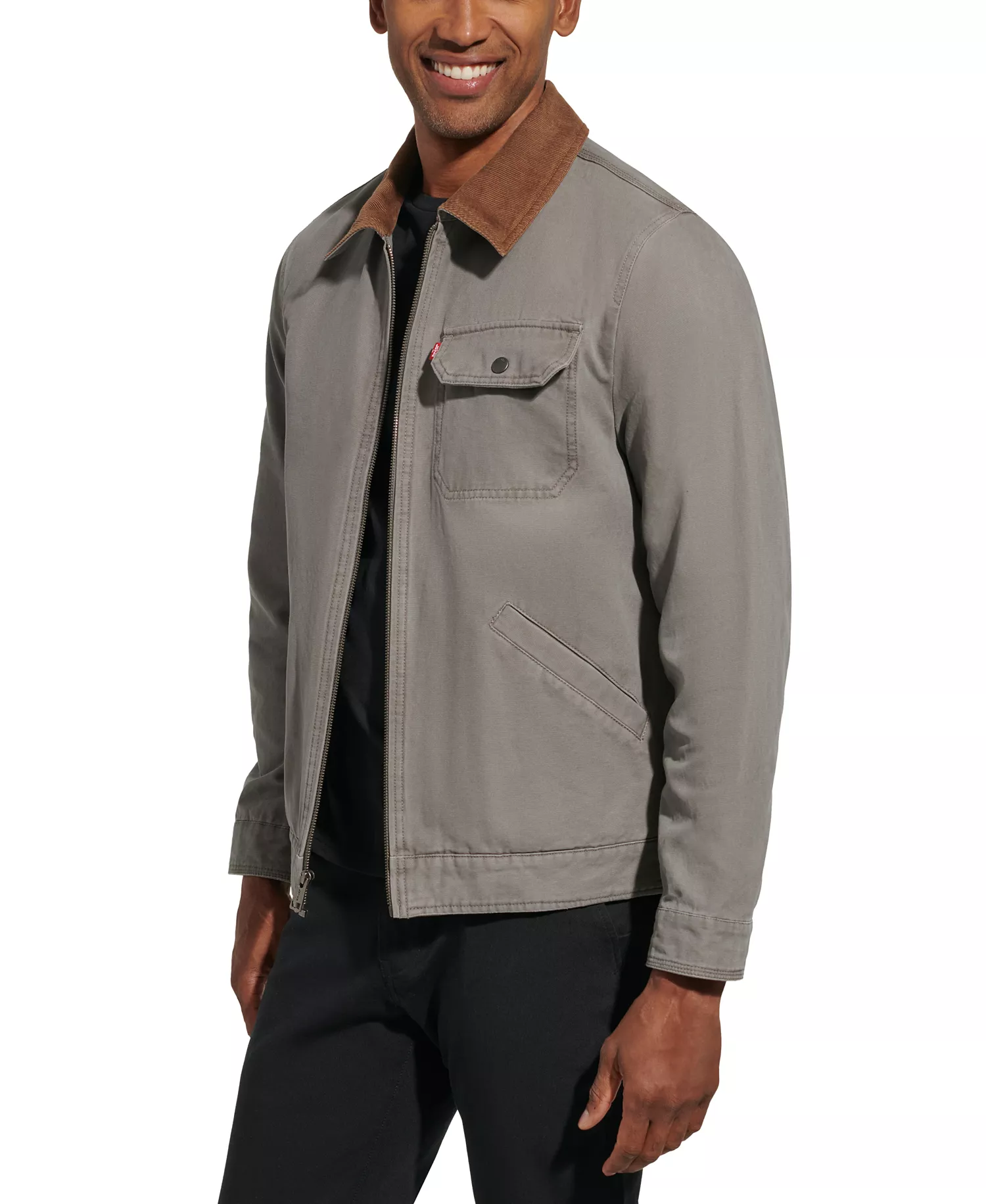 Men's Canvas Utility Jacket - Charcoal - L
