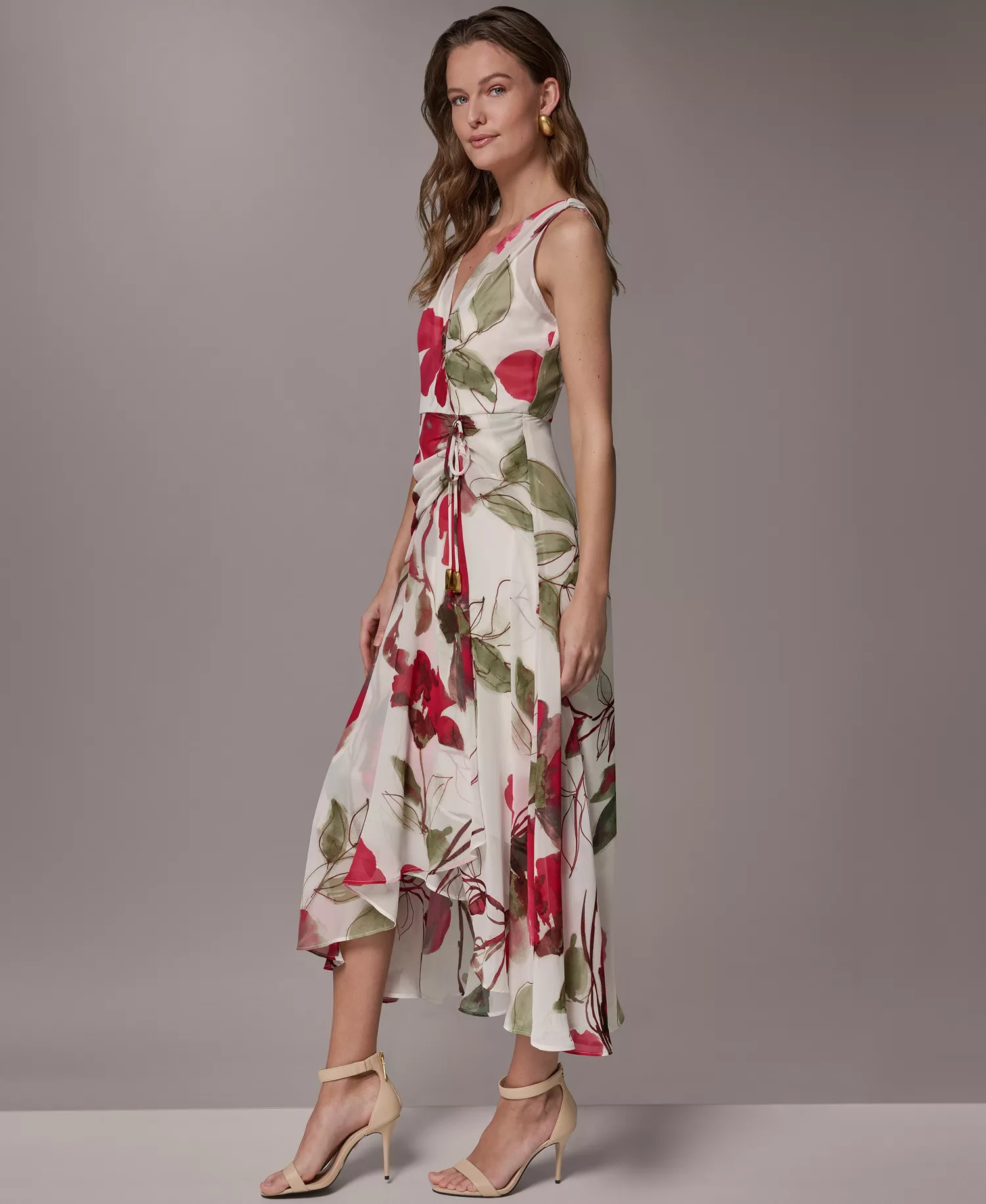 Women's Floral Faux Wrap Midi Dress - Azalea Multi - 10