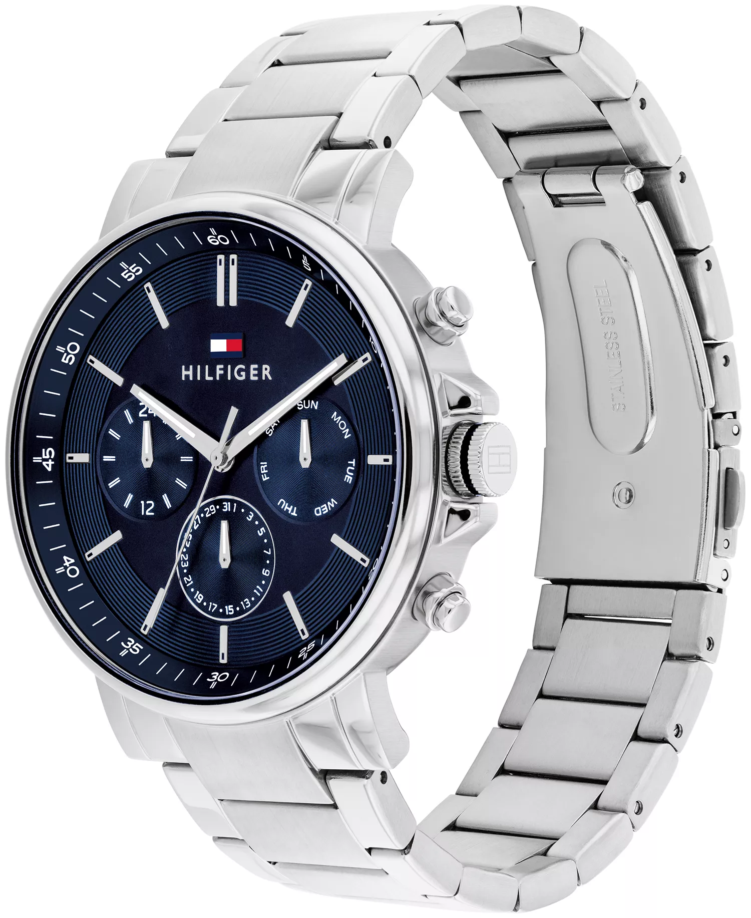 Men's Multifunction Silver-Tone Stainless Steel Watch 43mm - Silver - One Size Fits All