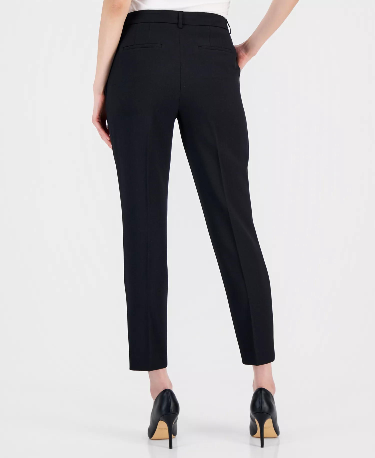 Belted Wrap Pant Suit Set - Black - 10