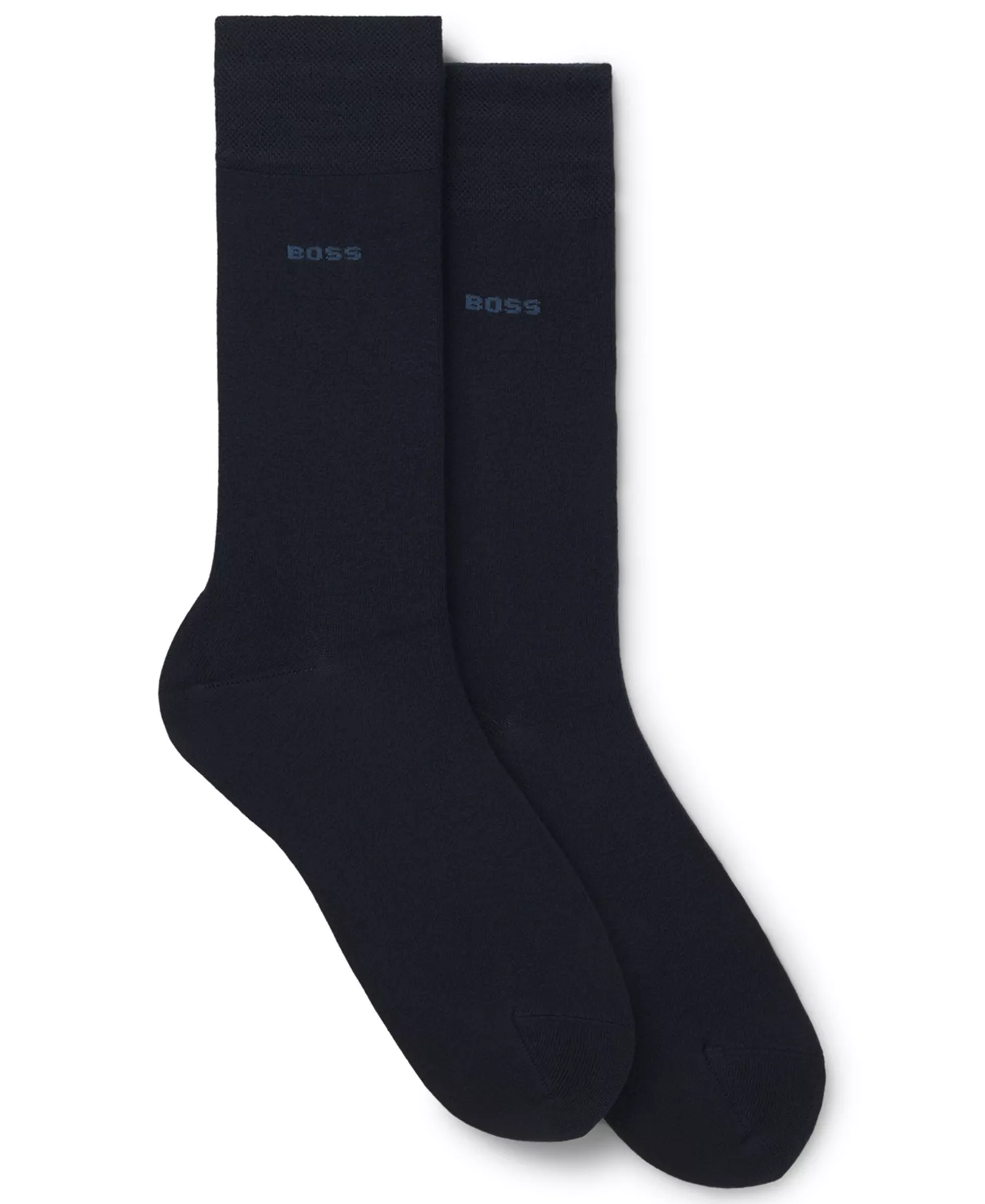 Men's 2-Pack Regular Length Solid Socks - Dark Blue - 10-13