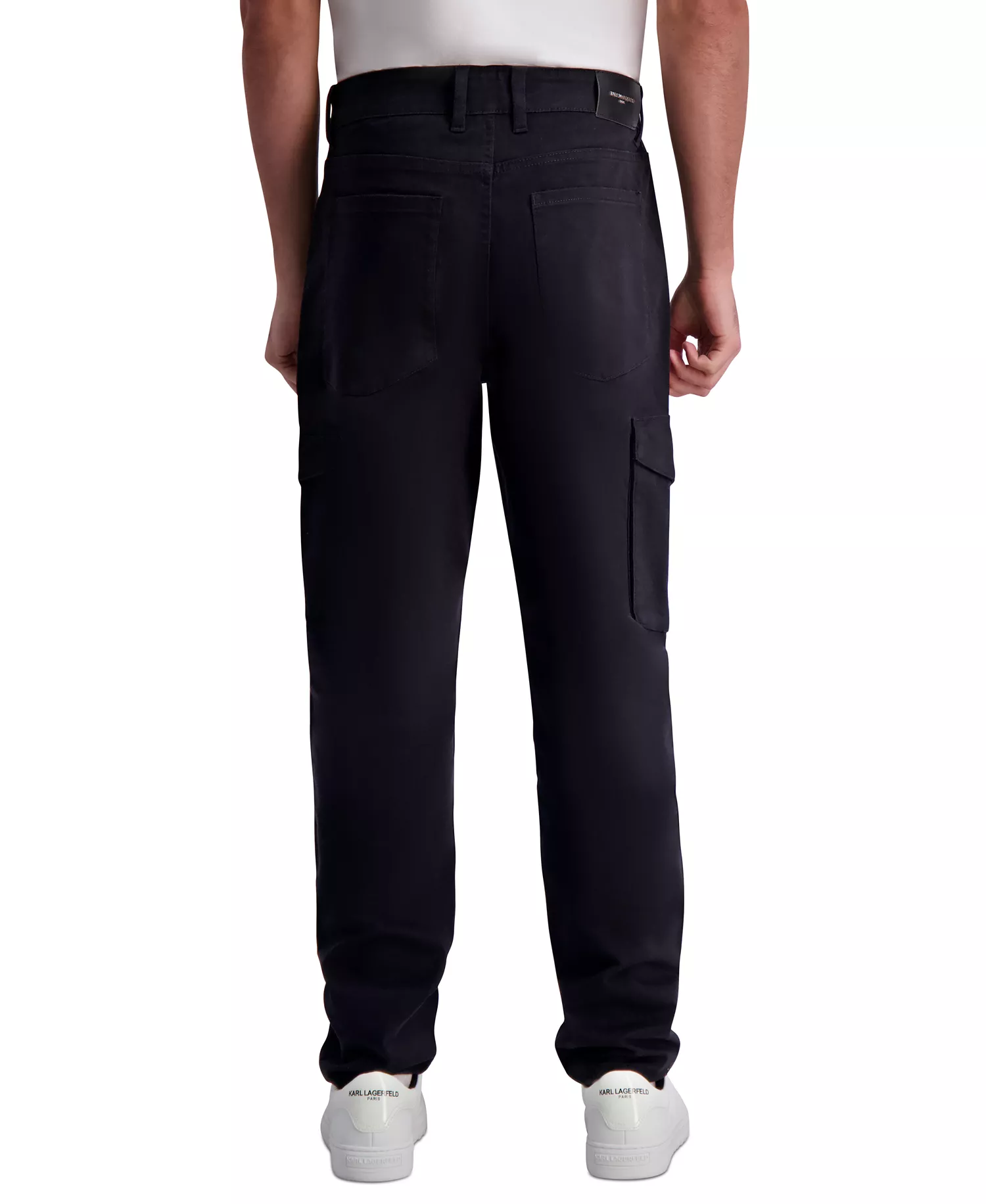 Men's Peached Slim-Fit Cargo Pants - Black - 30