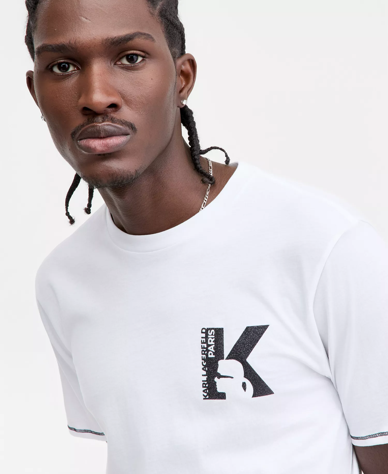 Men's Shiny K Logo T-Shirt - White - 2XL