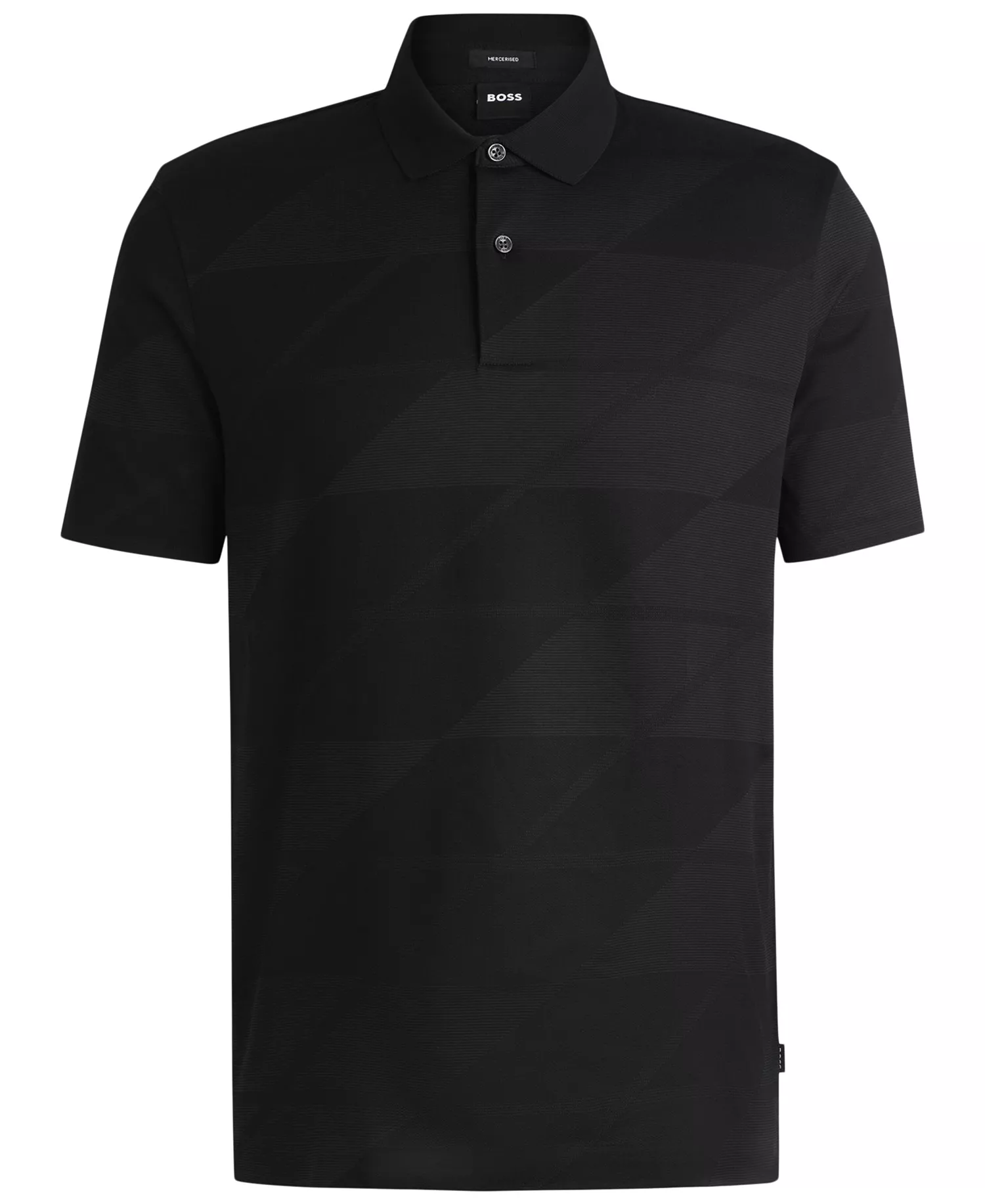 Men's Jacquard Polo - Black - M