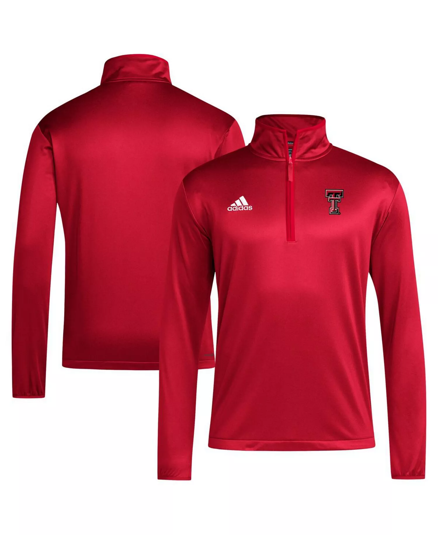 Men's Red Texas Tech Red Raiders 2024 Coaches Sidelines AEROREADY Quarter-Zip Jacket - Red, White - M