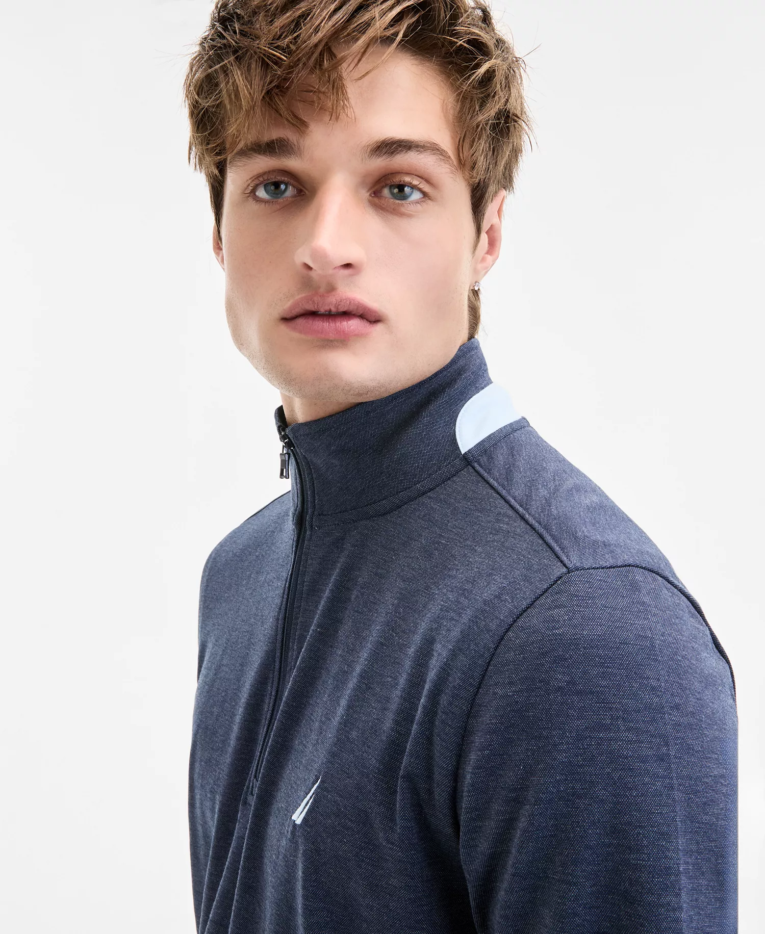 Men’s Moisture Wicking Performance Quarter-Zip - Navy Seas - 2XL