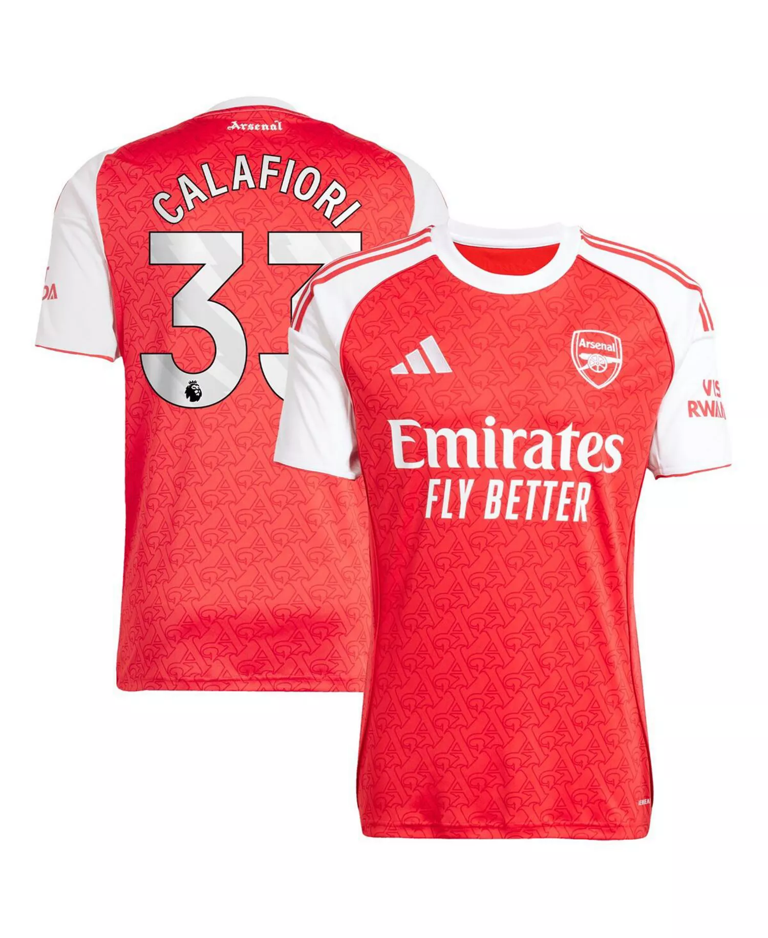 Men's Riccardo Calafiori Red Arsenal 2025/26 Home Replica Player Jersey - Red - 2XL