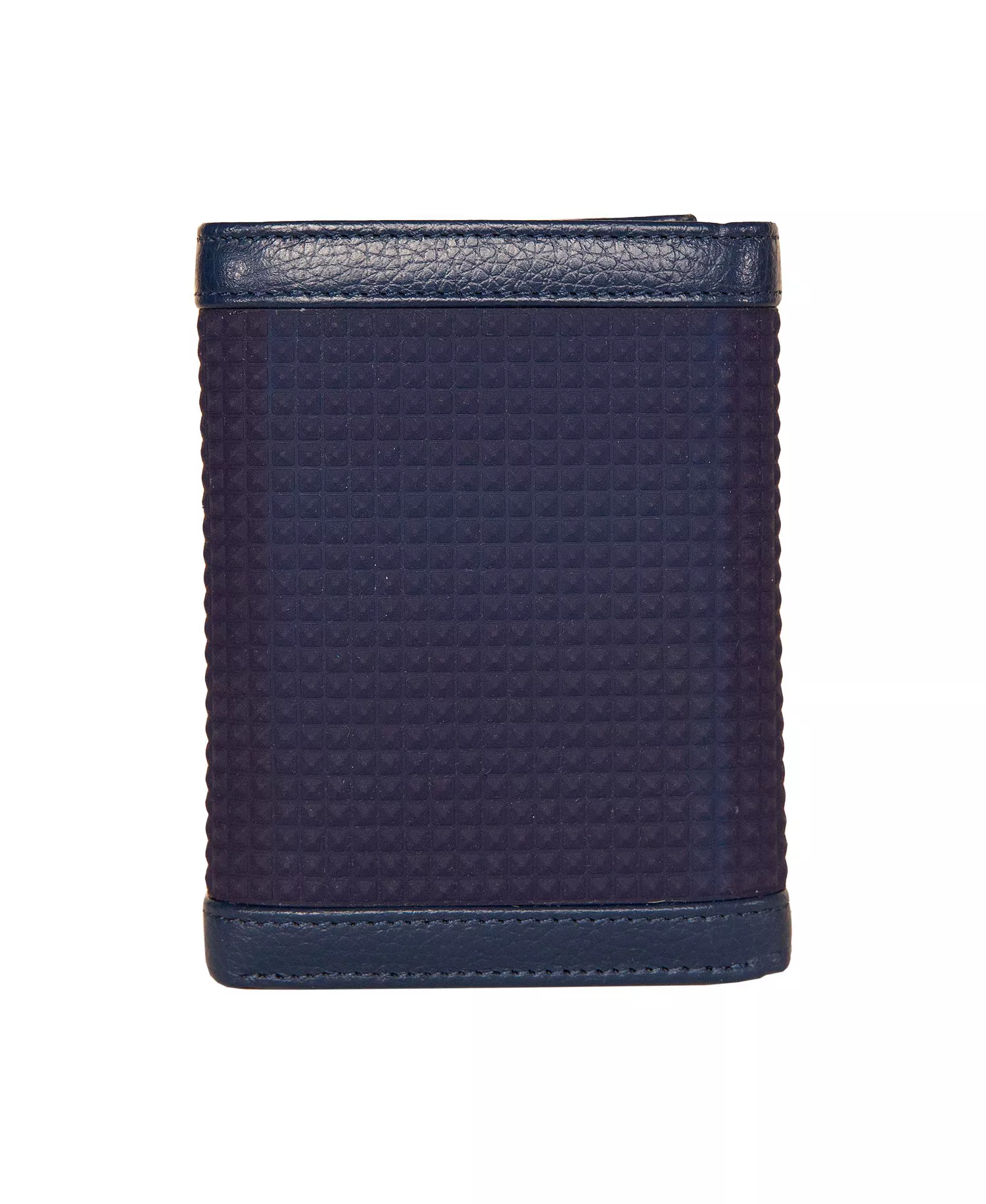 Men's Logo Rubber Leather Trifold Wallet - Navy - ONE SIZE