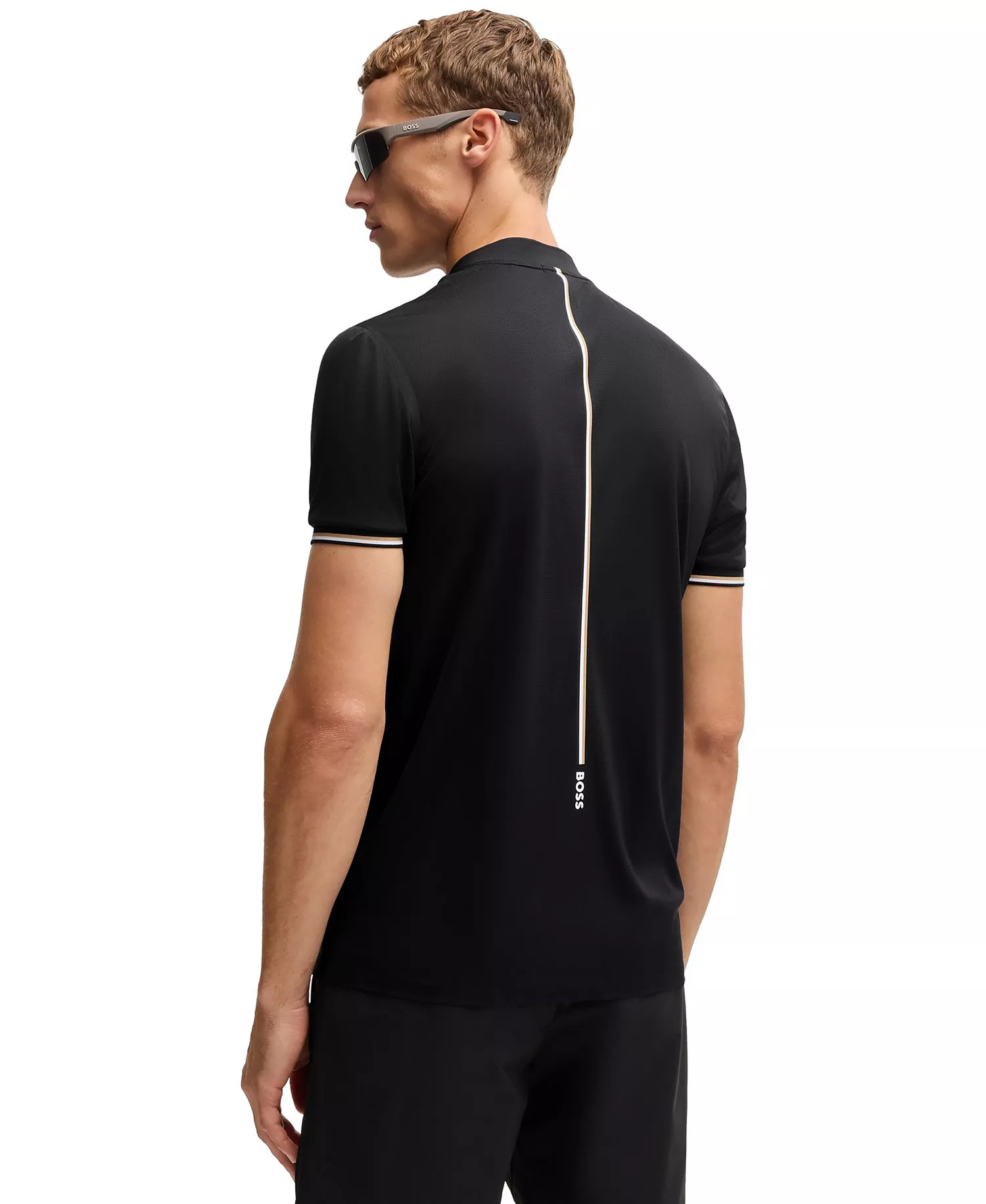 Men's Active Slim-Fit Polo Shirt - Black - 2XL