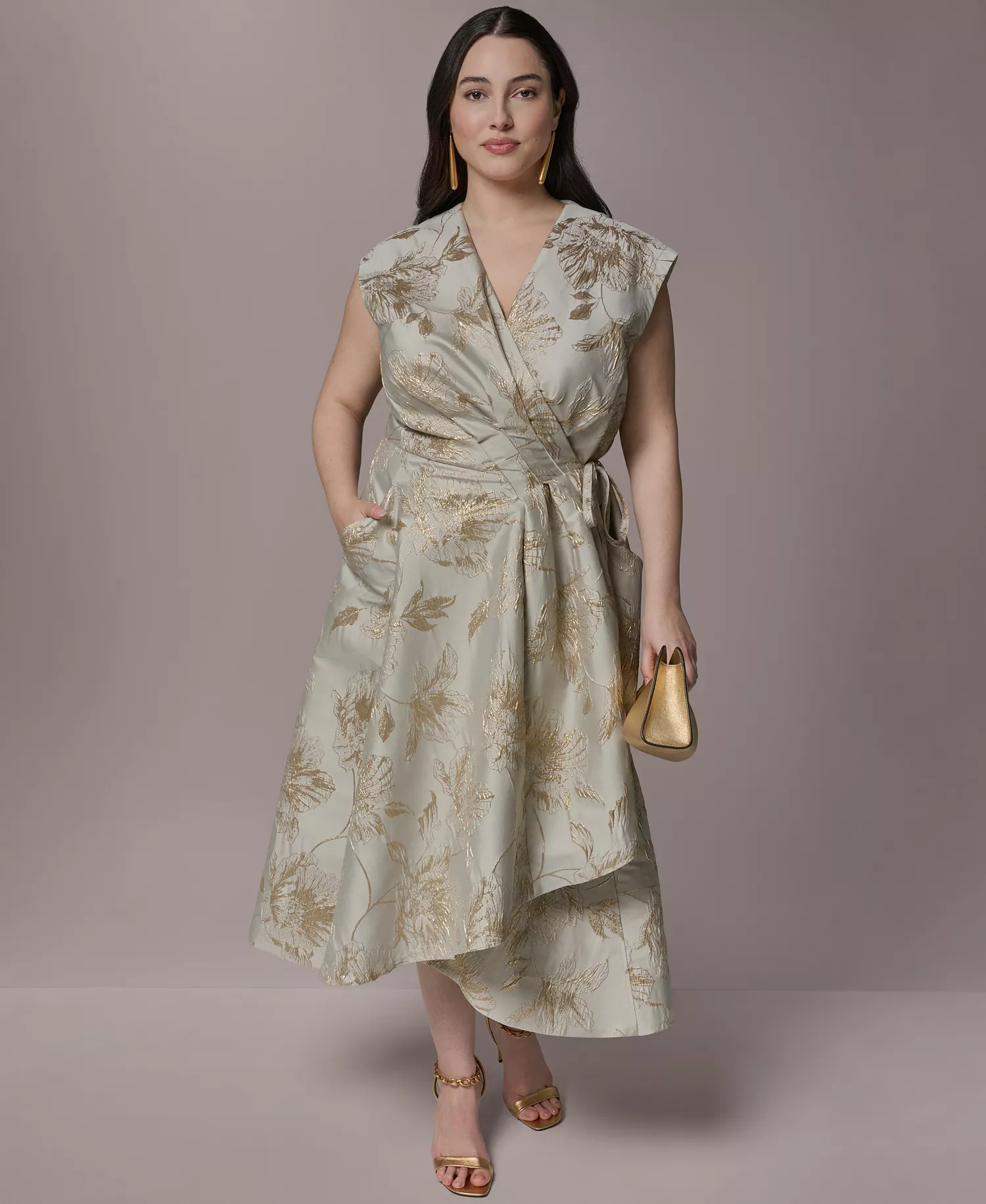 Plus Size Sleeveless Dress - Turin/Tuscan grey - 14W