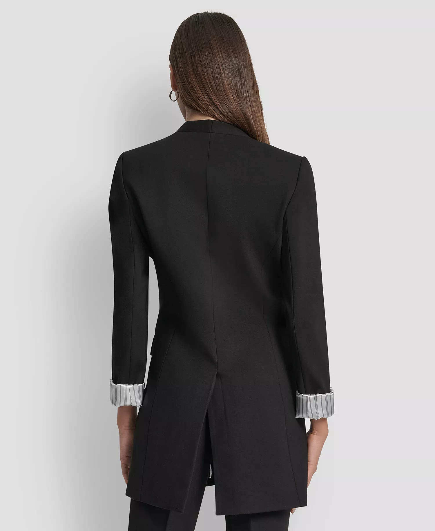 Women's Collarless Open-Front Topper Jacket - Black - 0