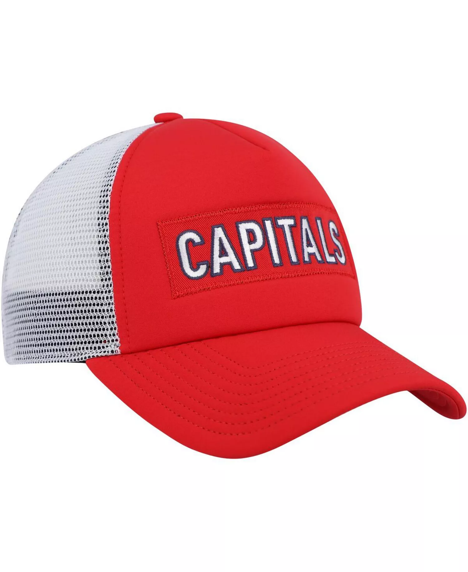 Men's Red, White Washington Capitals Team Plate Trucker Snapback Hat - Red, White - One Size Fits All
