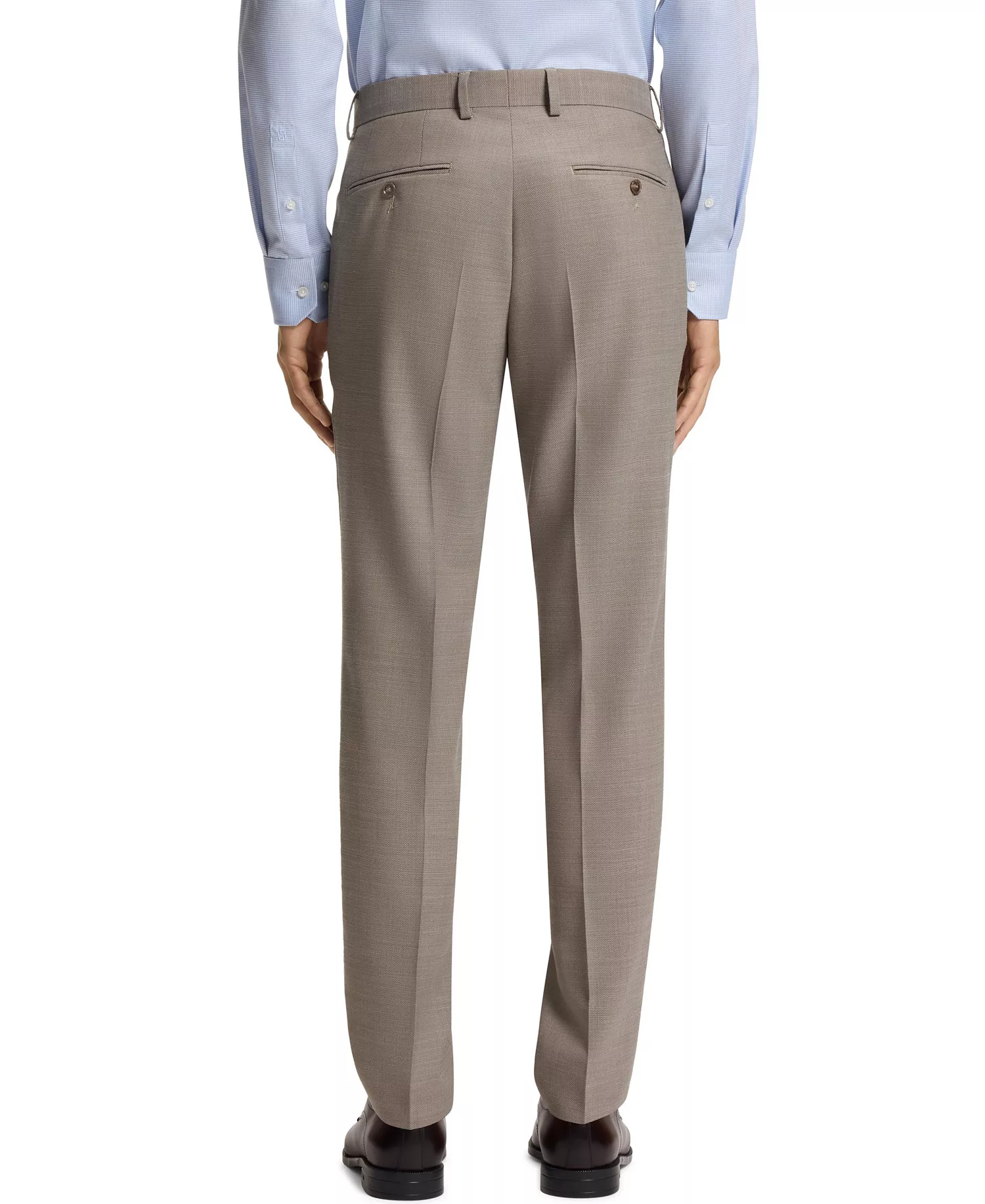 Men's 2-Piece Micro-Patterned Stretch Cloth Slim-Fit Suit - Dark Beige - 36R