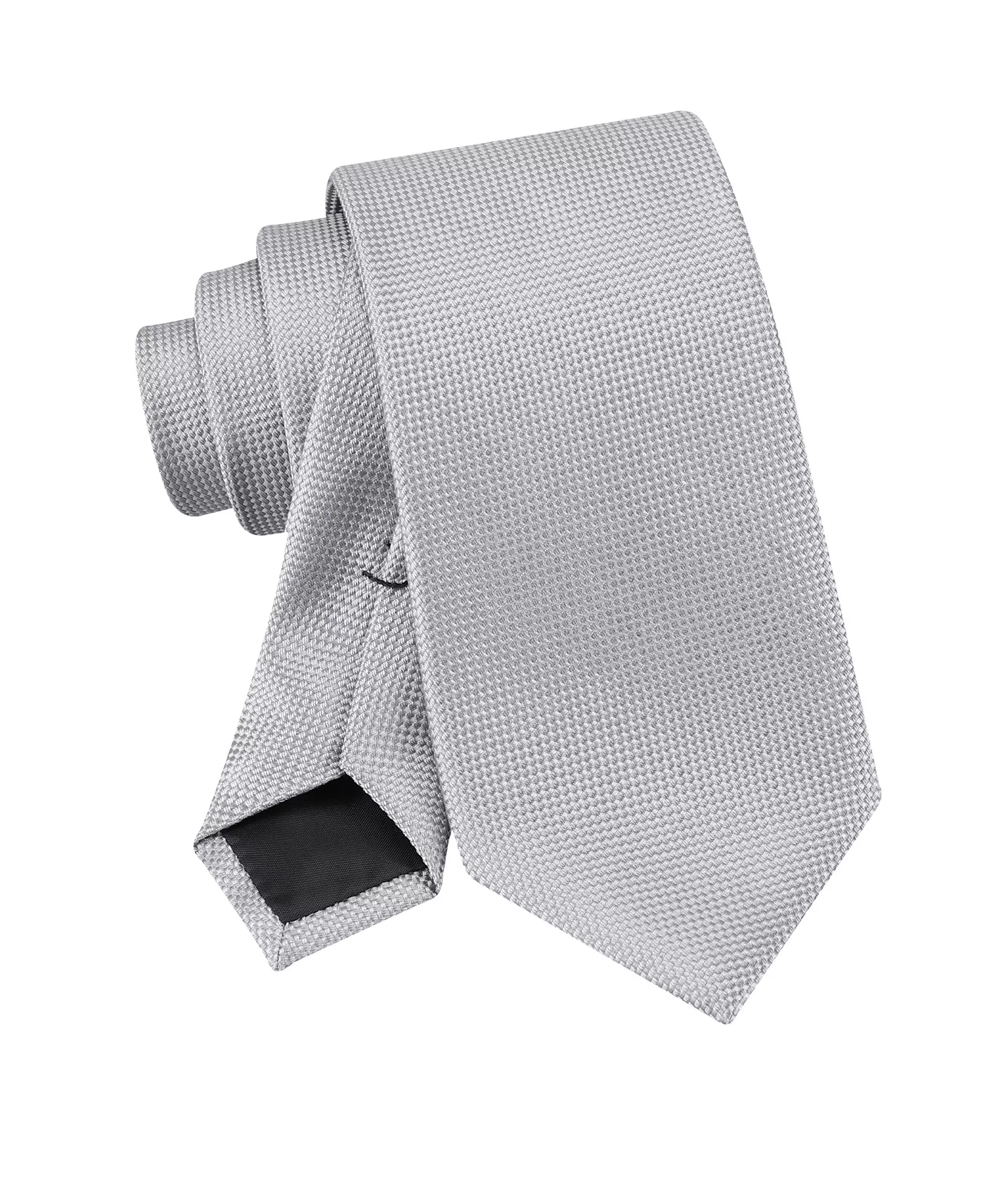 Men's Georgia Solid Pattern Tie - Silver - ONE SIZE