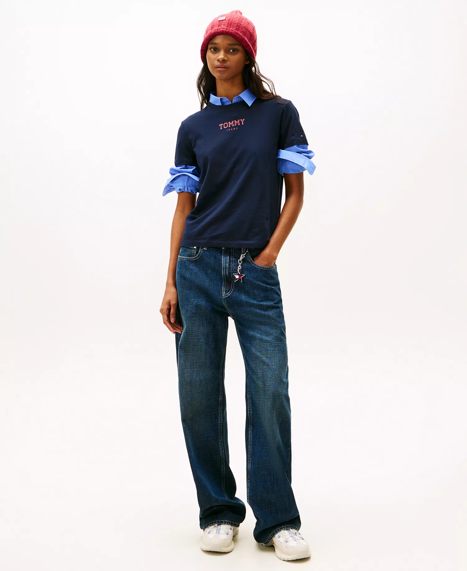 Women's Tommy Logo T-Shirt - Dark Night Navy - XS