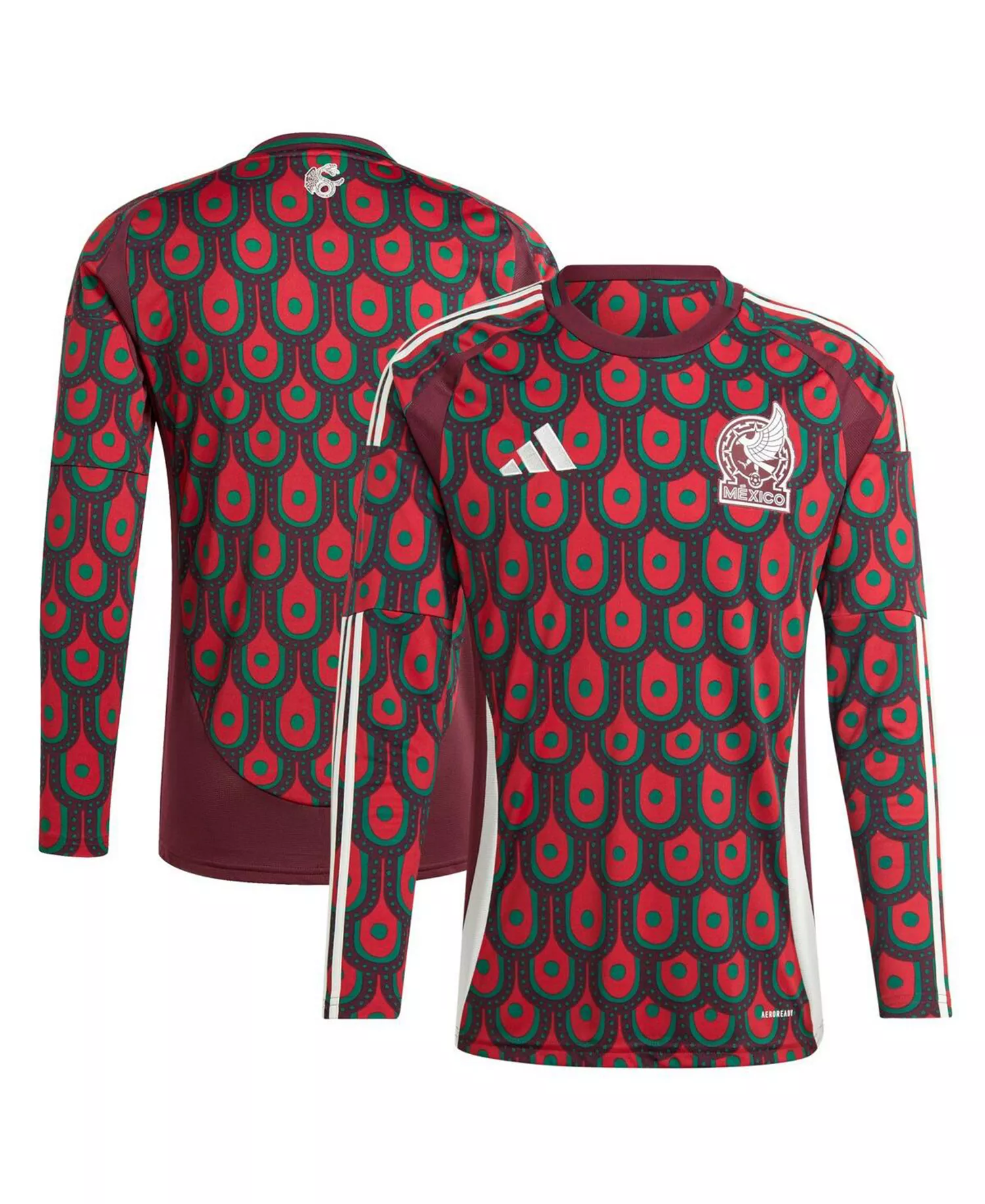 Men's and Women's Mexico National Team 2024 Replica Long Sleeve Jersey - Burgundy - L