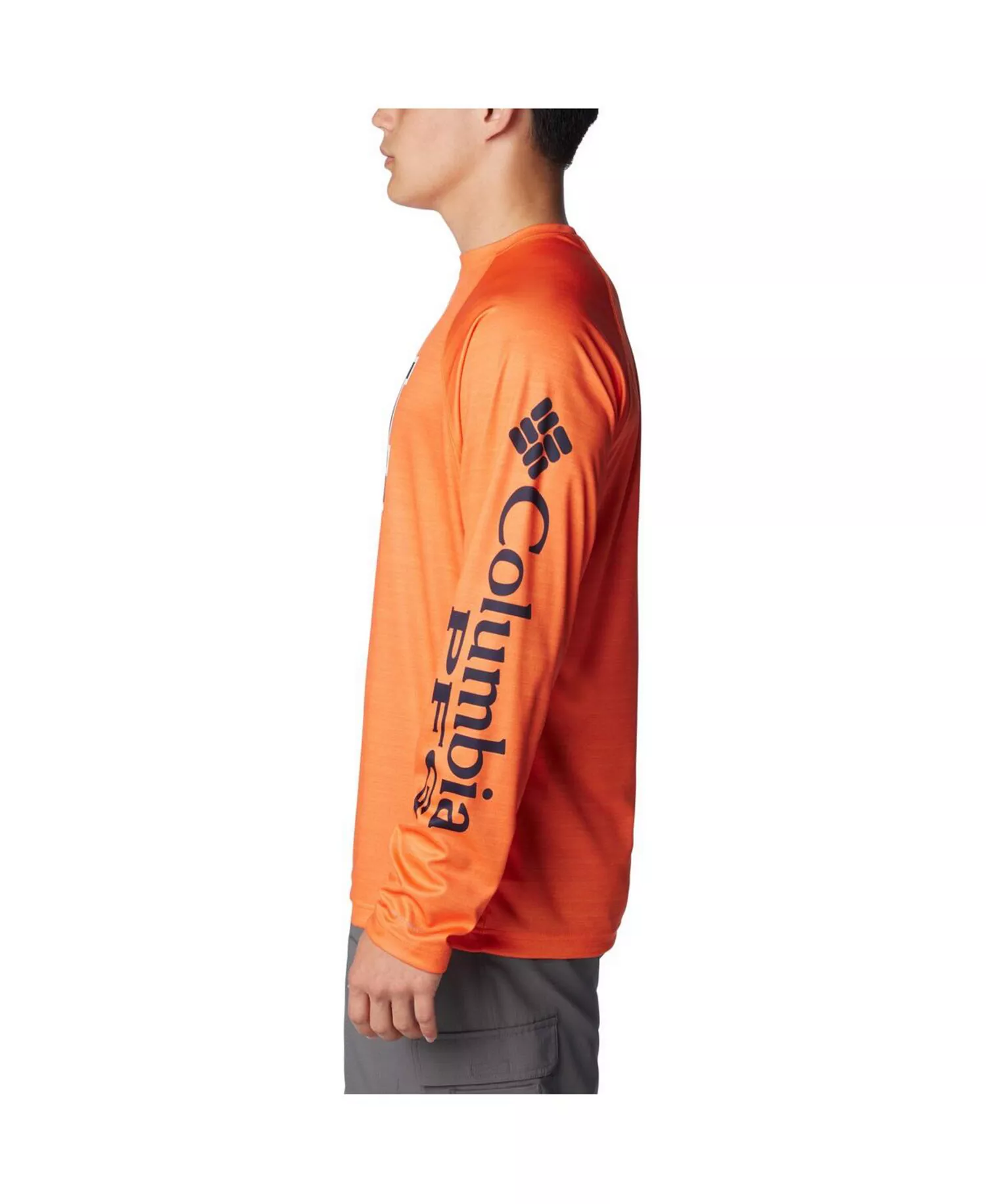 Men's Orange Auburn Tigers PFG Terminal Tackle Omni-Shade Raglan Long Sleeve T-shirt - Orange - L