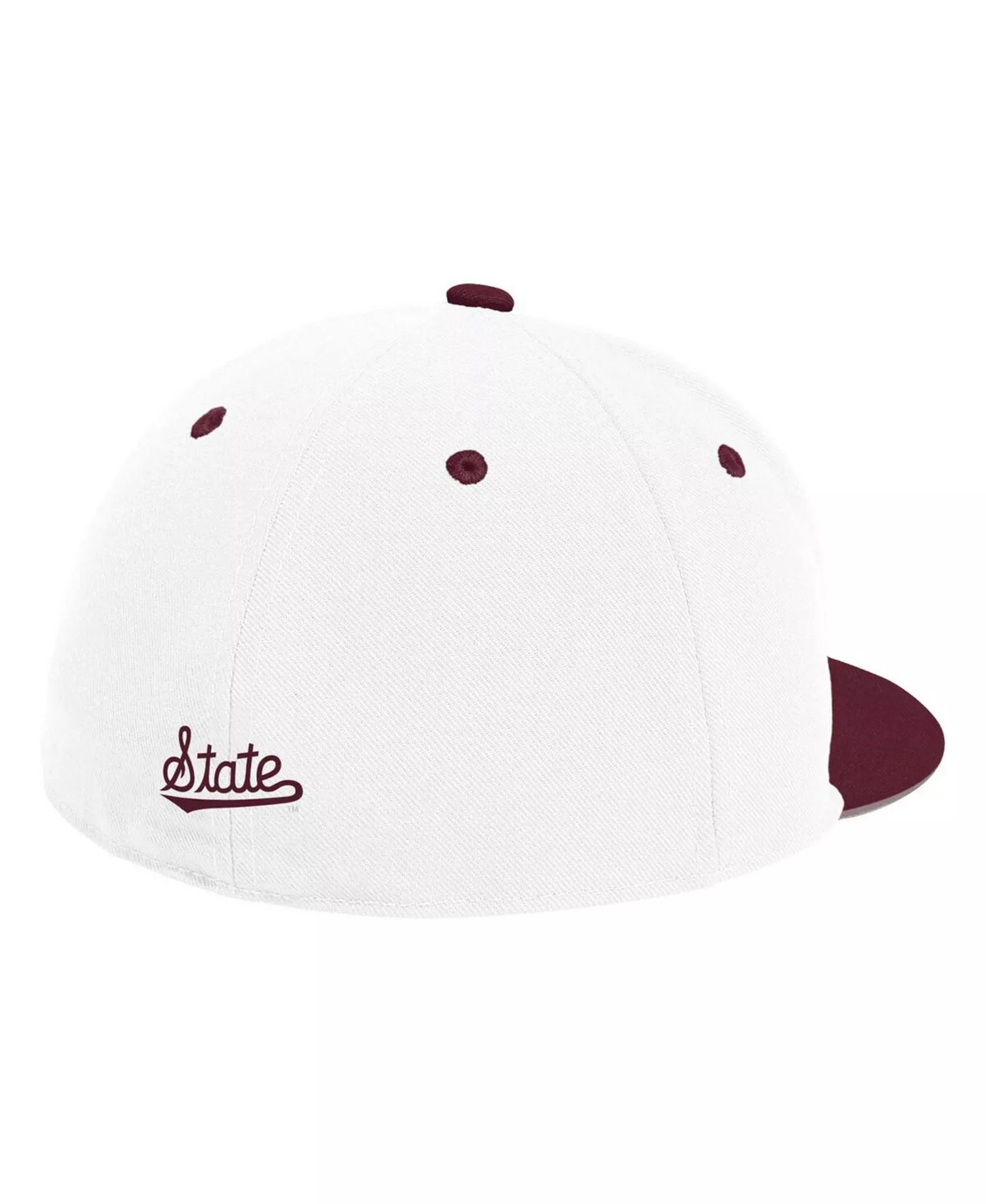Men's White Mississippi State Bulldogs On-Field Baseball Fitted Hat - White - 7 3/4