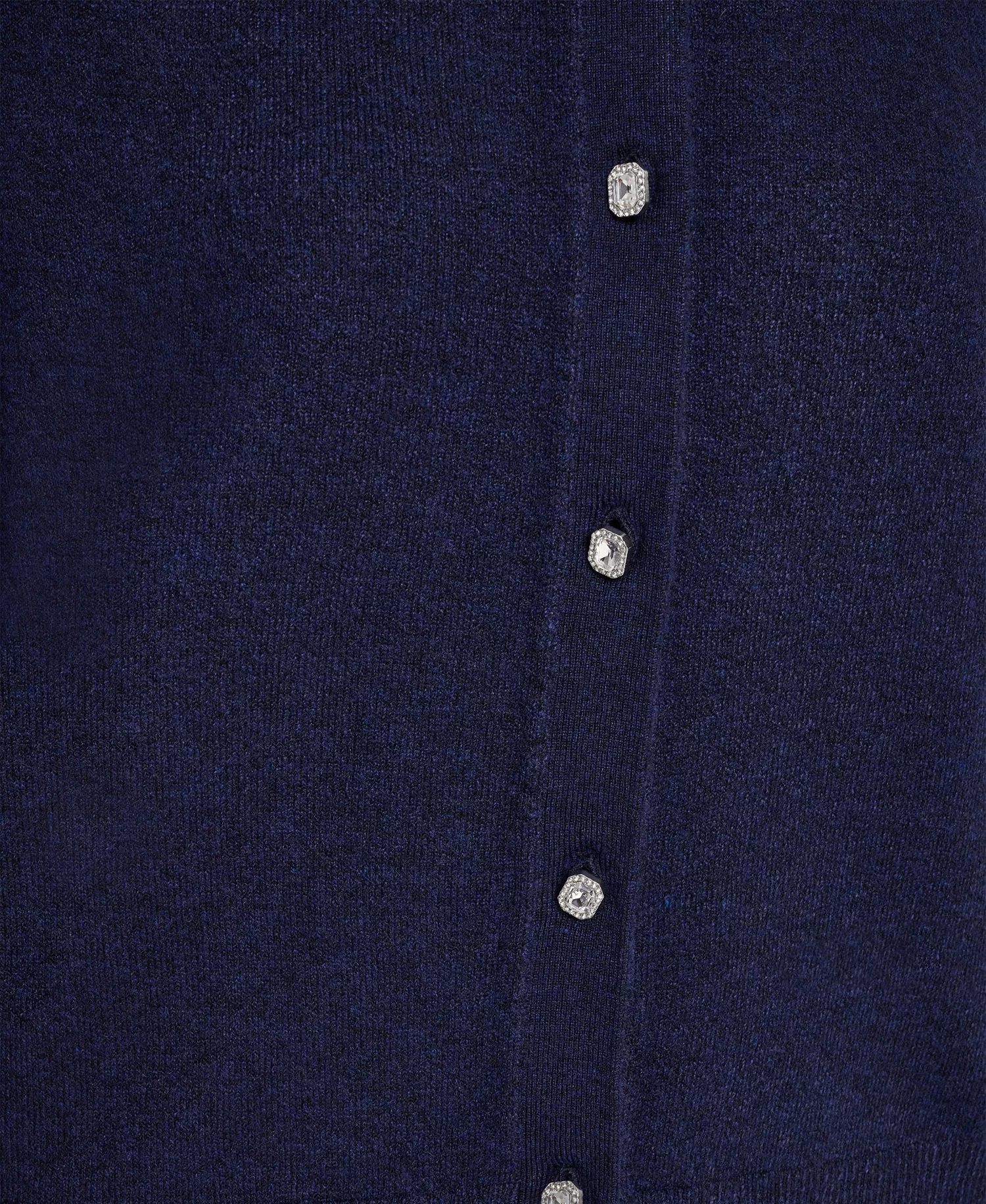Petite Long-Sleeve Crew Neck Cardigan - Peacoat - PL
