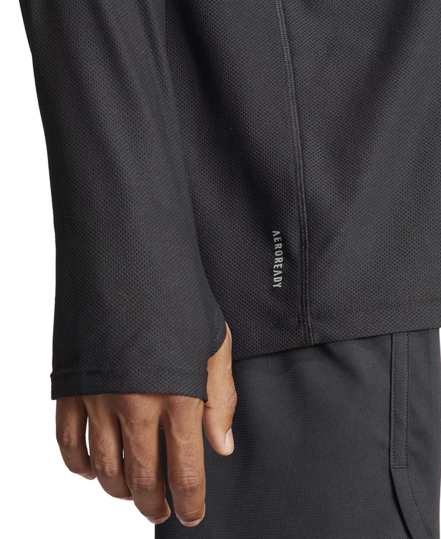 Men's Own The Run Moisture-Wicking Long-Sleeve T-Shirt - Black - 2XL