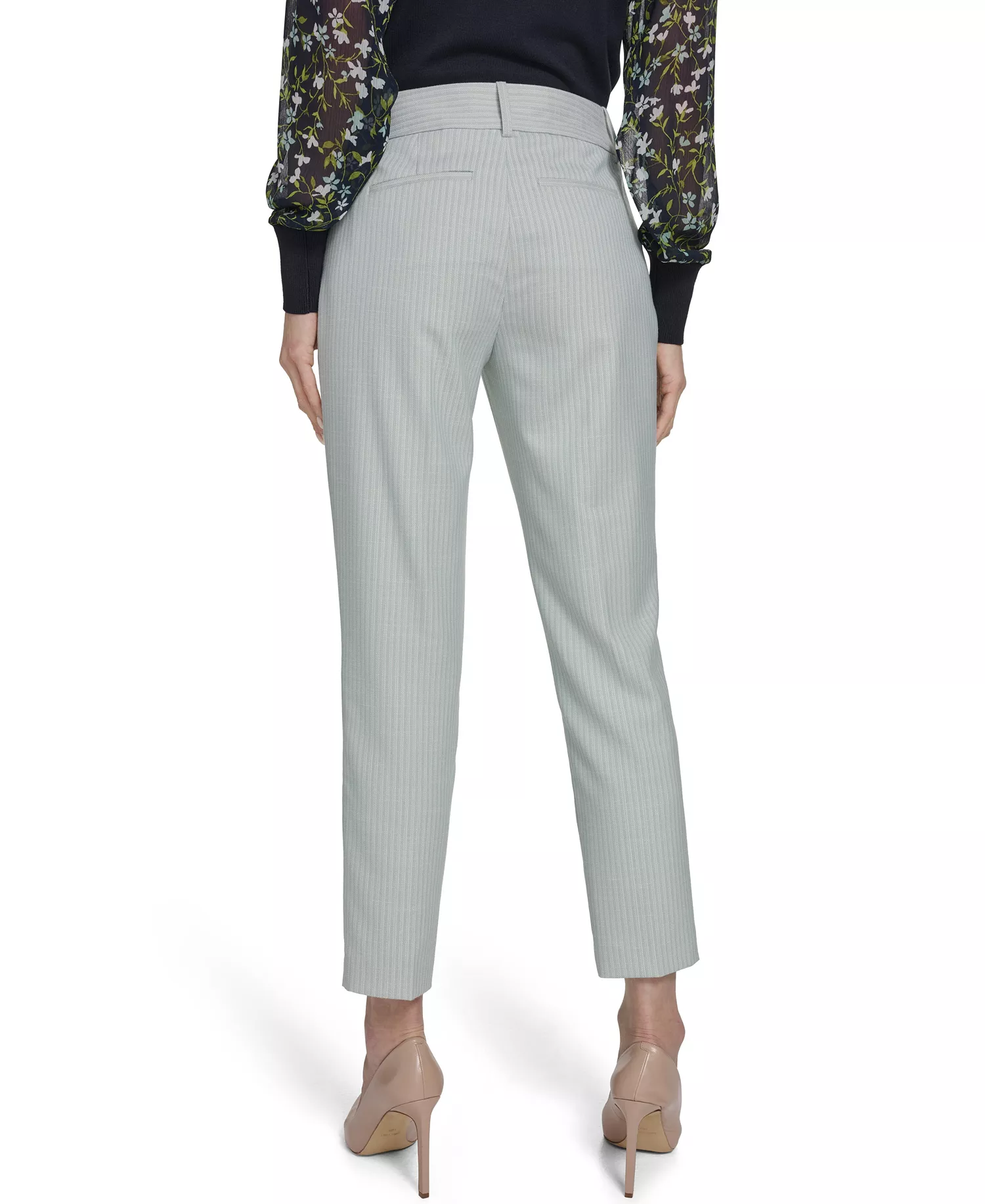 Women's Slim Fit Tonal Stripe Pants - Harbor Gray Multi - 0