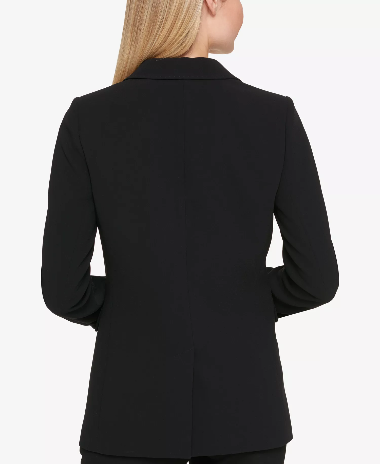 Petites Pick-Stitch Single-Button Blazer, Created for Macy's - Black - 10P