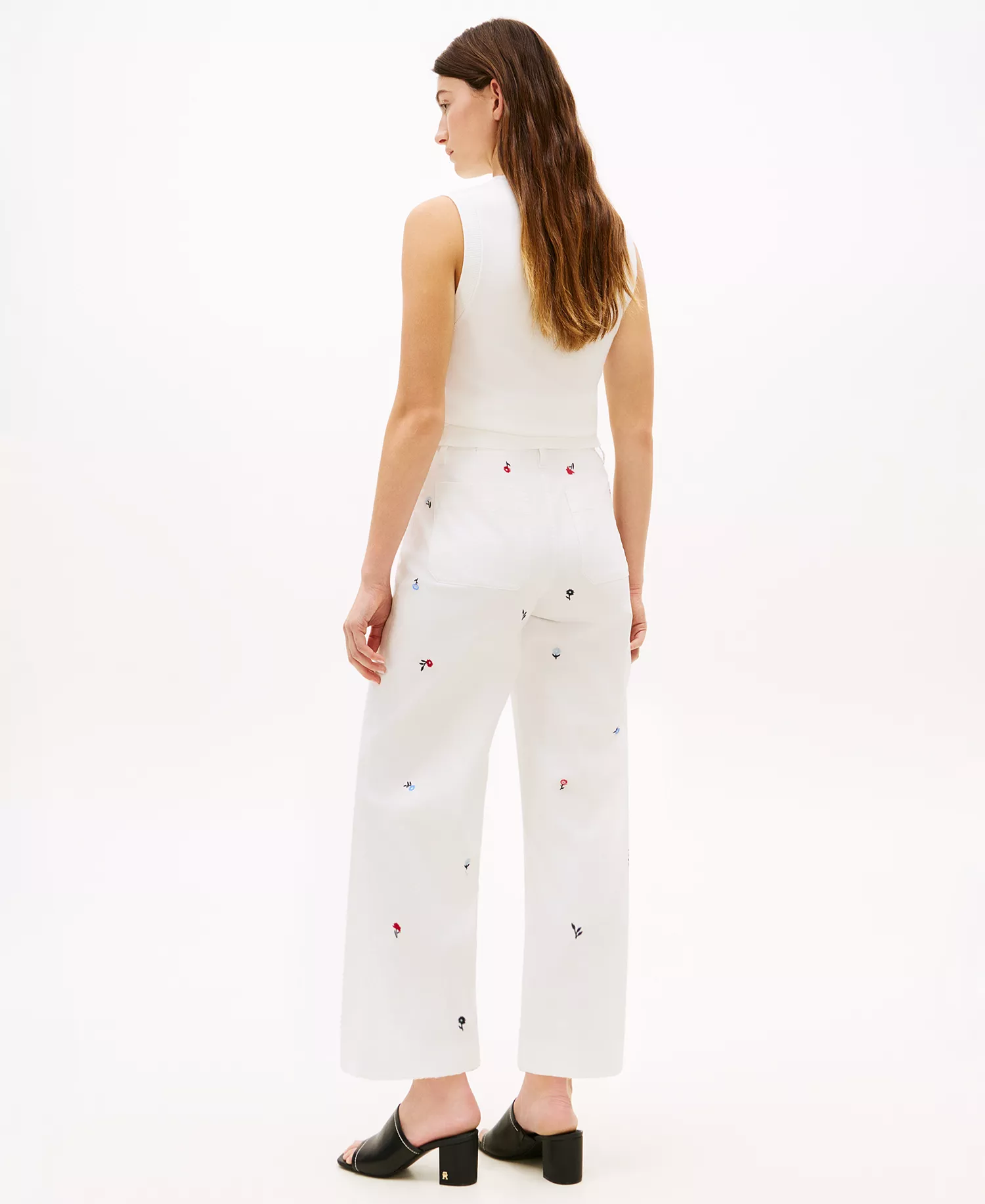 Women's Patch Pocket Printed Chinos Pants - Ecru - 10