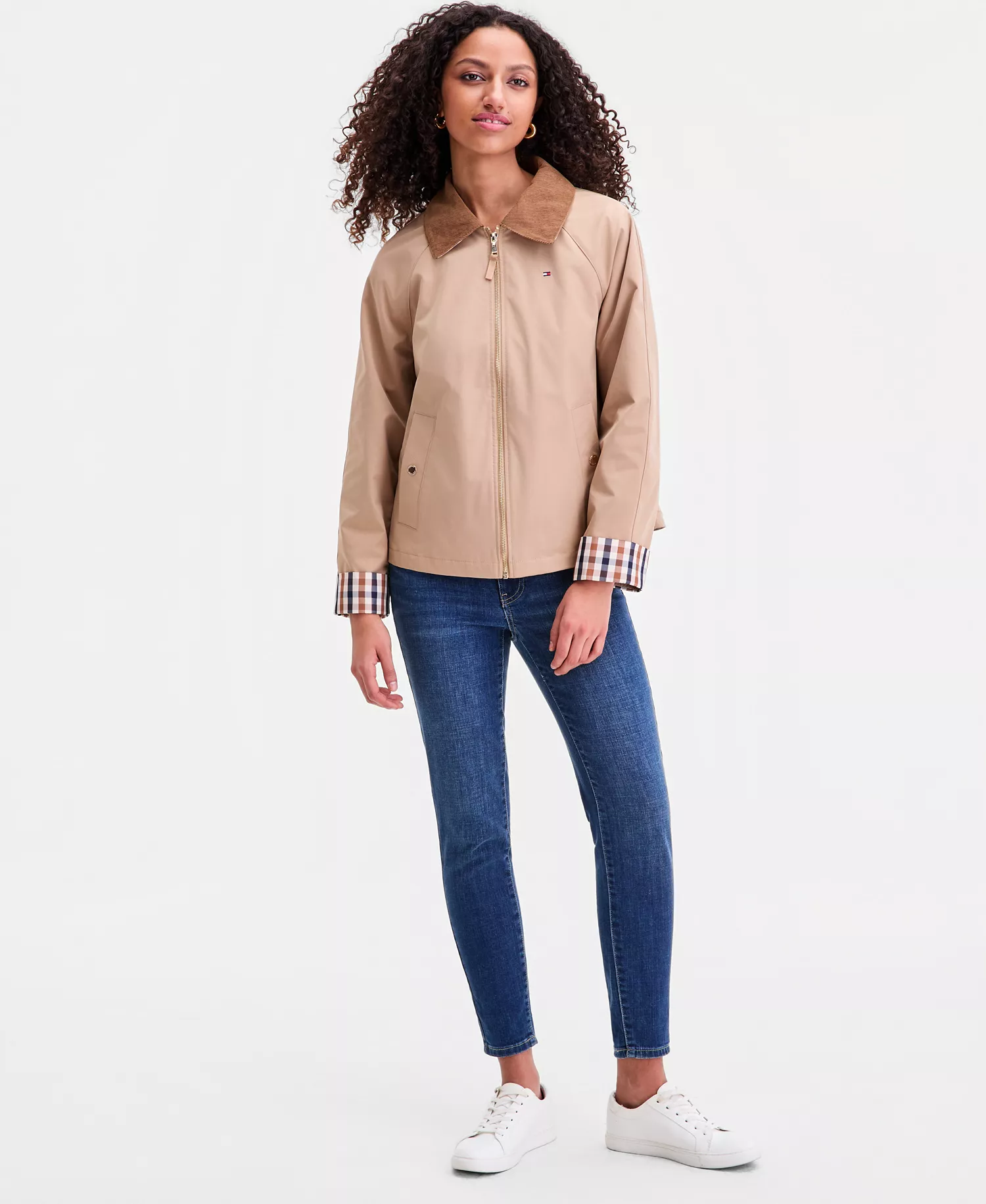 Women's Corduroy-Collar Barn Jacket - CAMEL - L