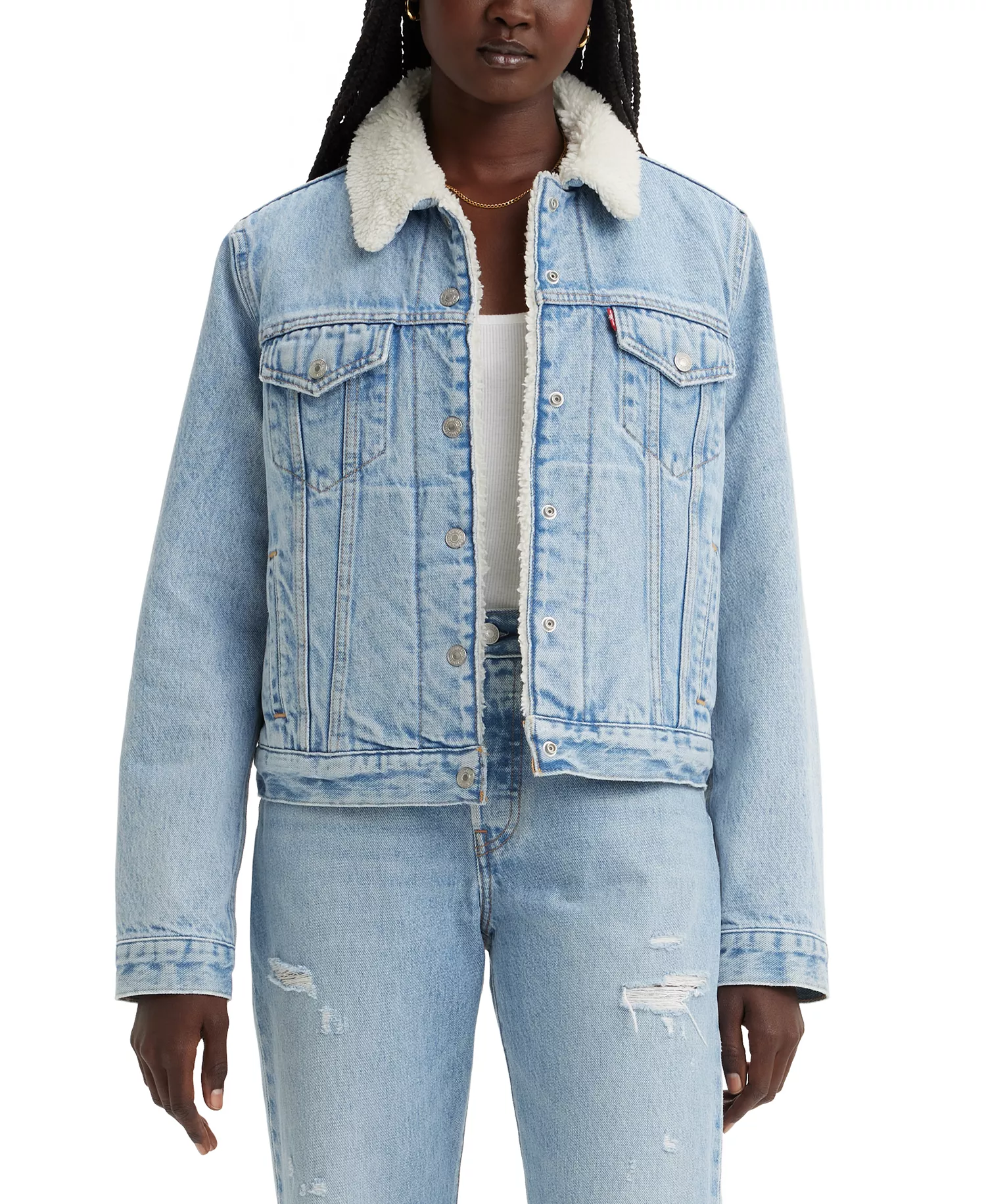 Women's Original Denim Trucker with Sherpa Lining - Feeling Everything - L