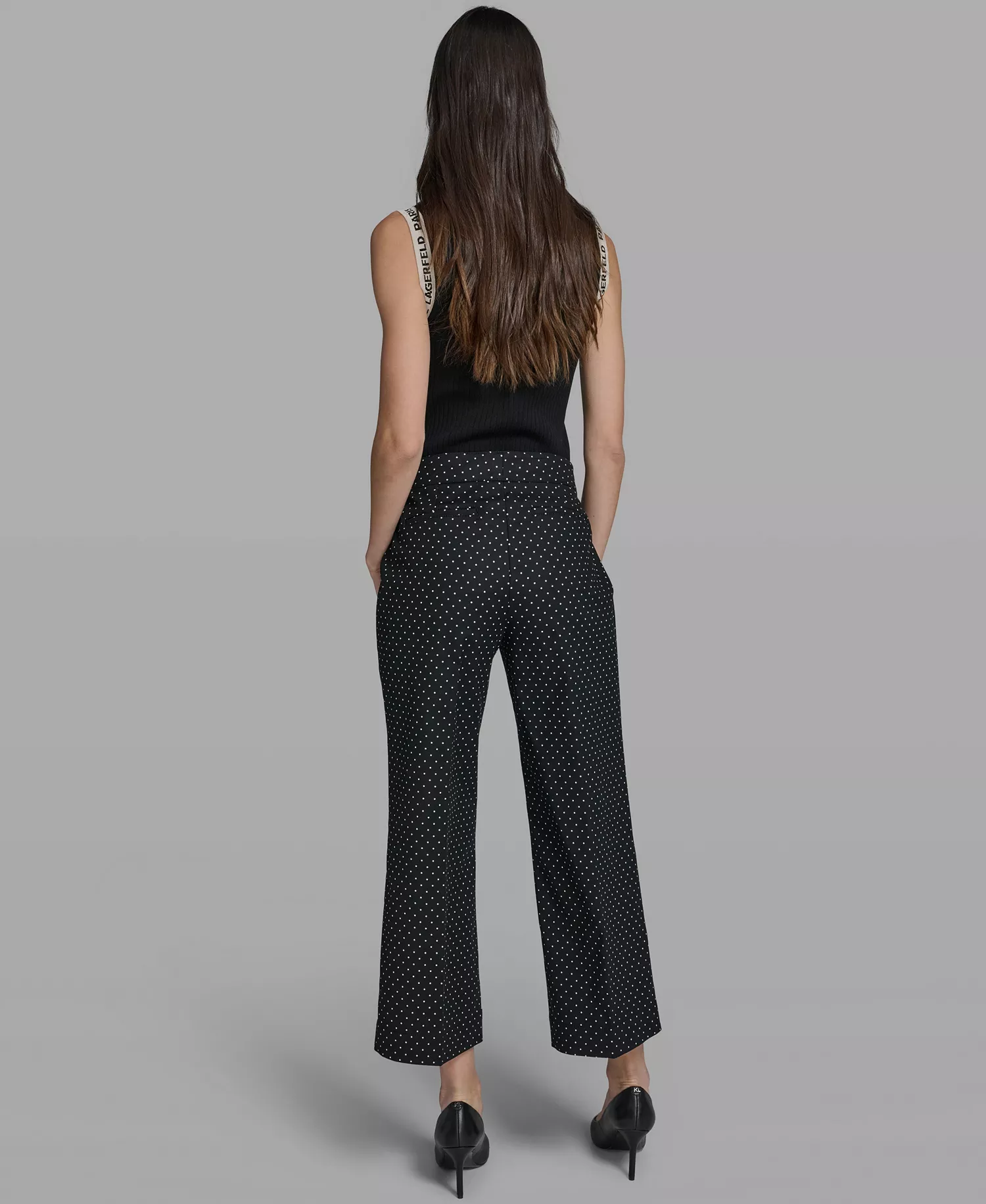 Petite Flap Pocket Ankle Pants - Black/Bisque - 10P