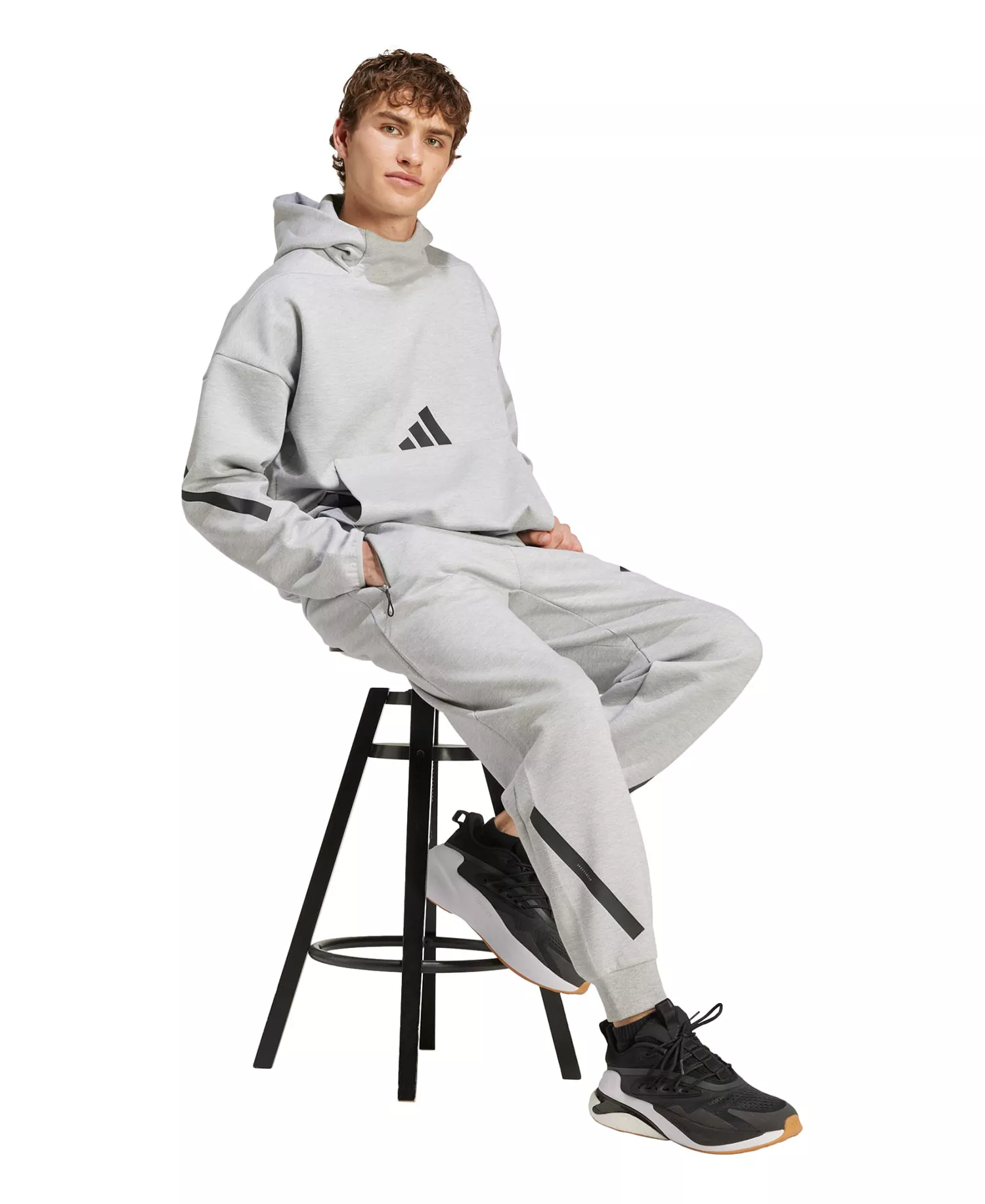 Men's Training Fleece Pants - Gray heather - 2XL