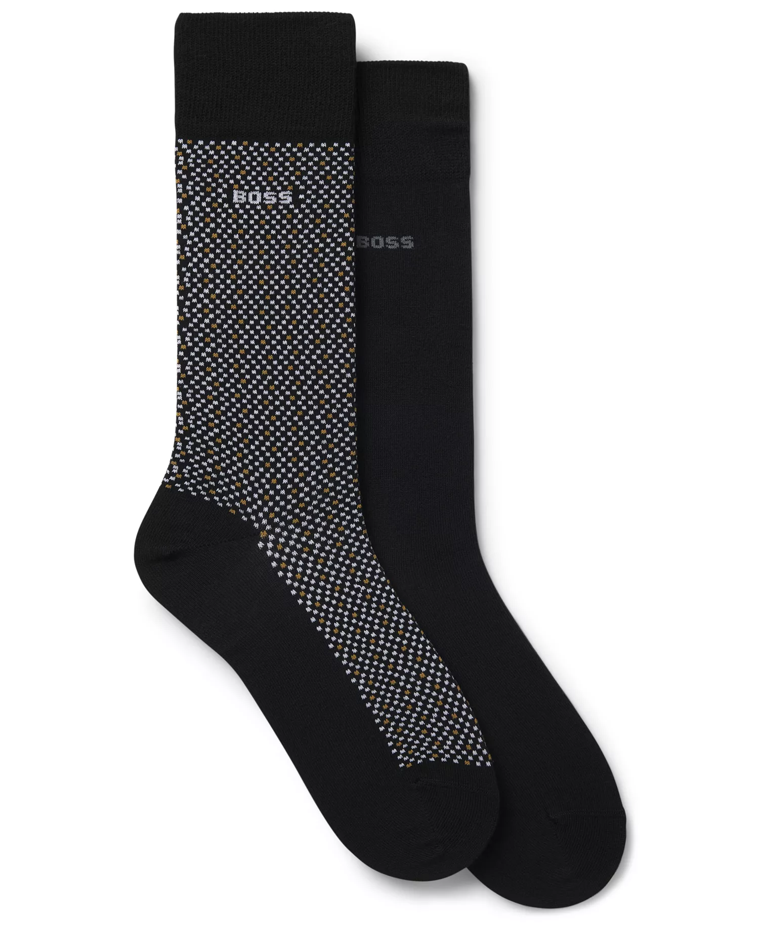 Men's Cube Pattern Socks, 2-Pack - Black - 7-13