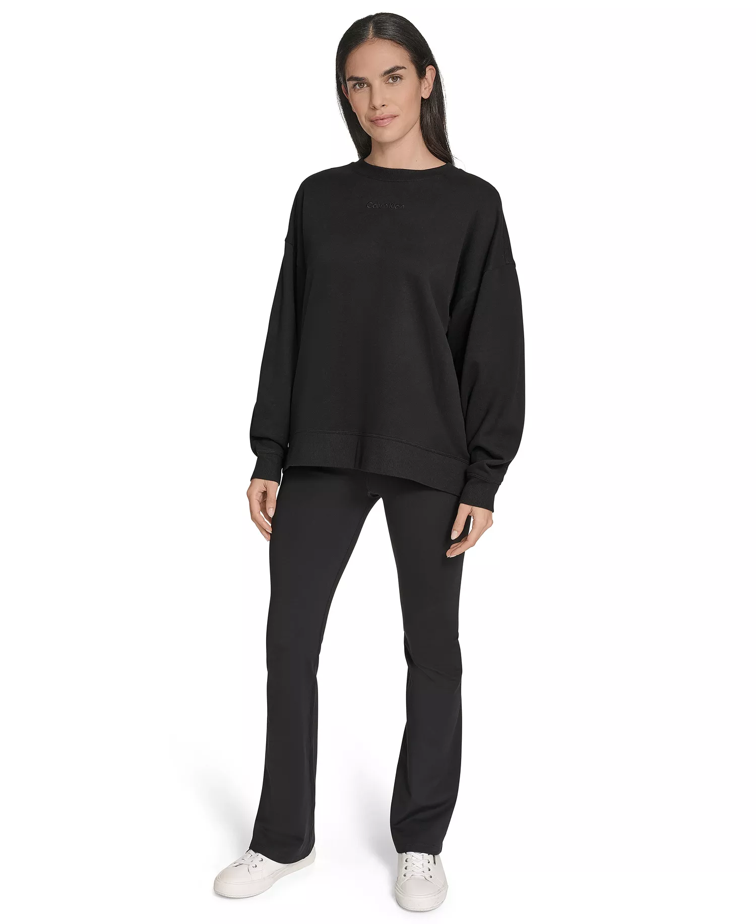 Women's Performance Crew Neck Oversized Sweatshirt - Black - S
