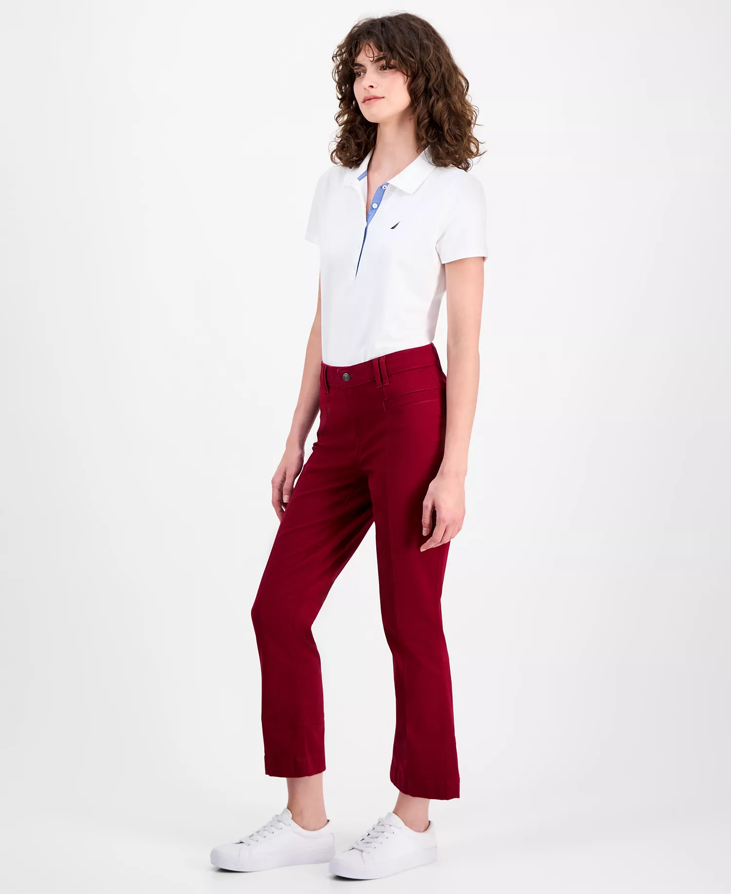 Women's Stretch Twill Demi Bootcut Pant - Deep Rouge - 10