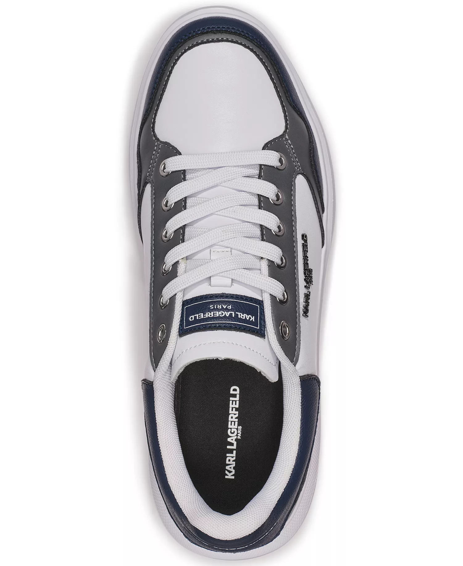 Men's Multi-Color Side Logo Bit Sneakers - White Navy - 10.5M