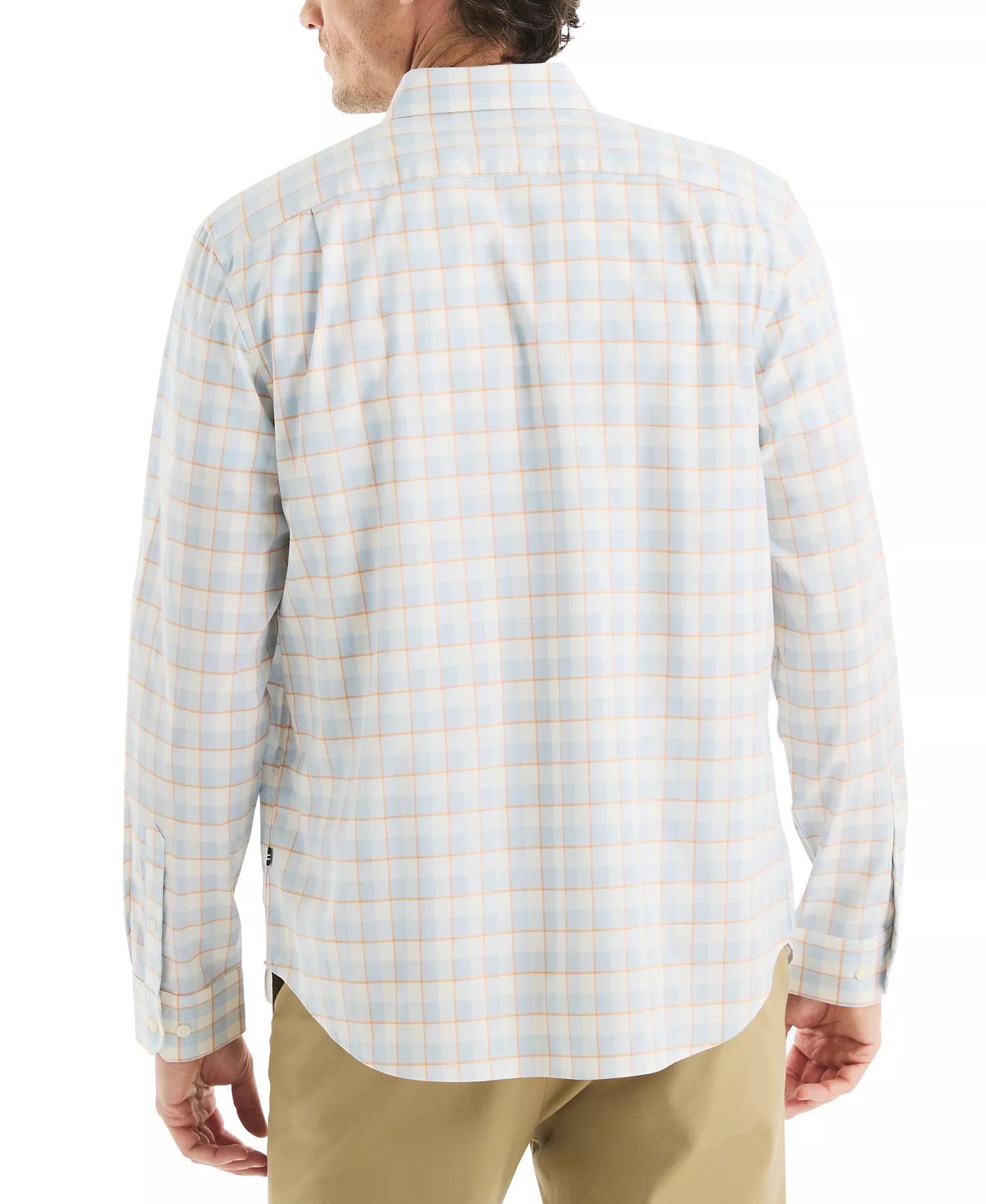 Men's Classic-Fit Stretch Plaid Button-Down Shirt  - Sail White - 2XL
