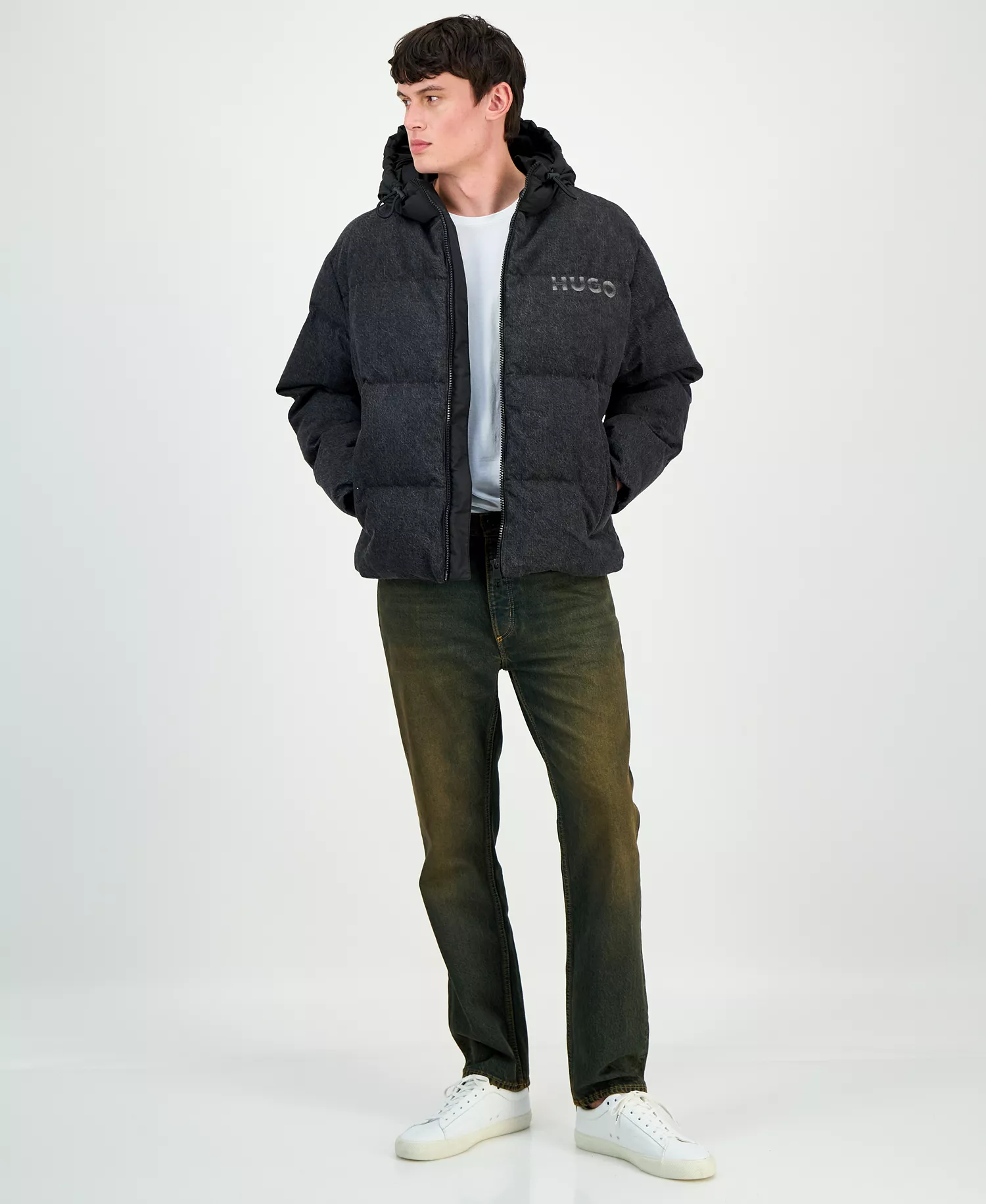 Men's Bowan Zip-Front Hooded Jacket - Black - 2XL