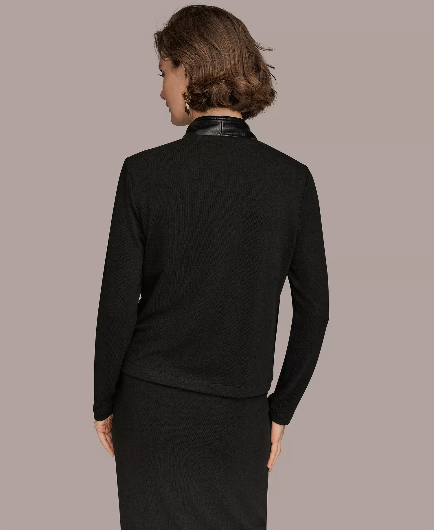 Women's Button Placket Flyaway Jacket - Black - S