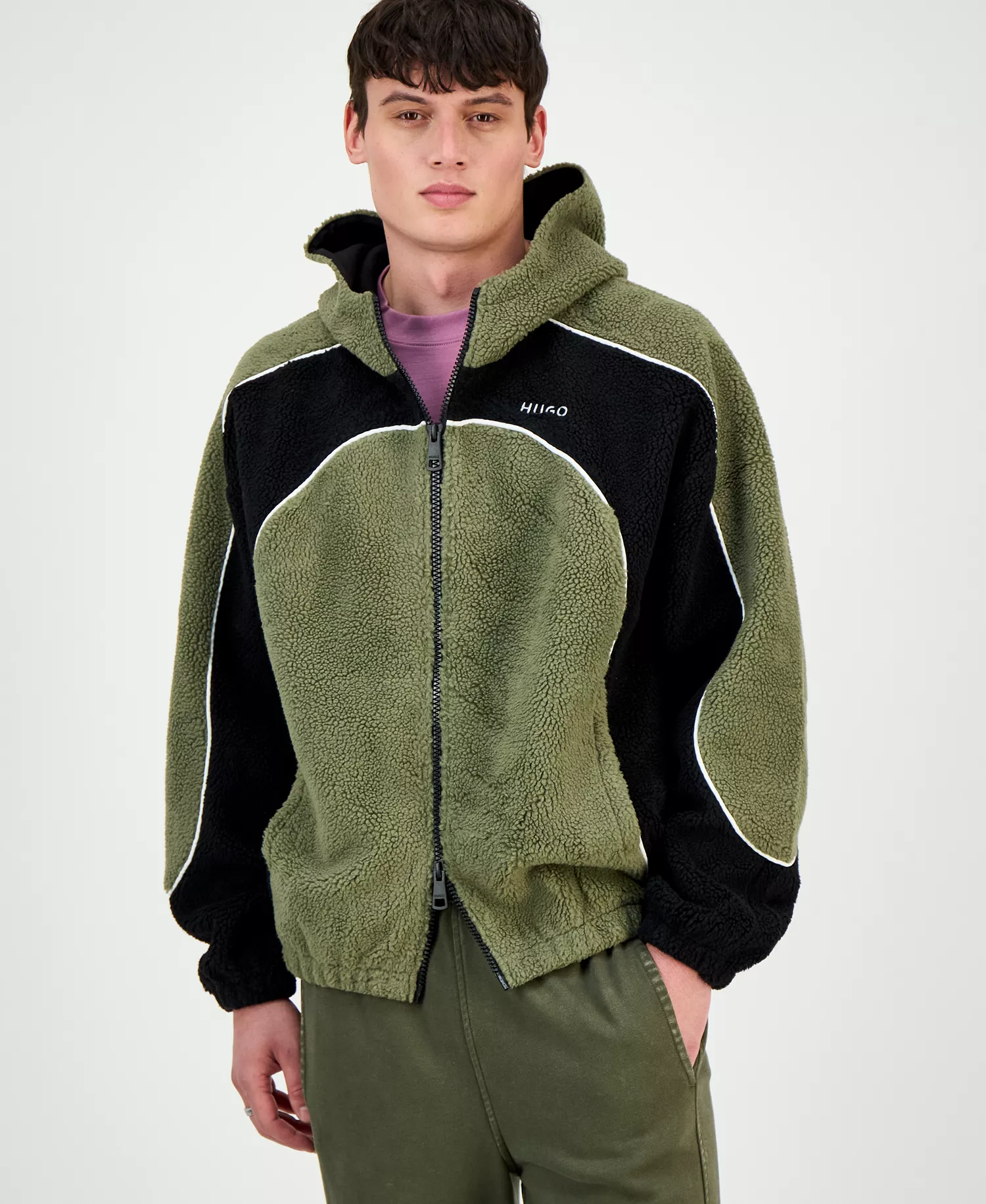 Men's Neddyzo Zip-Front Hooded Jacket - Green - 2XL