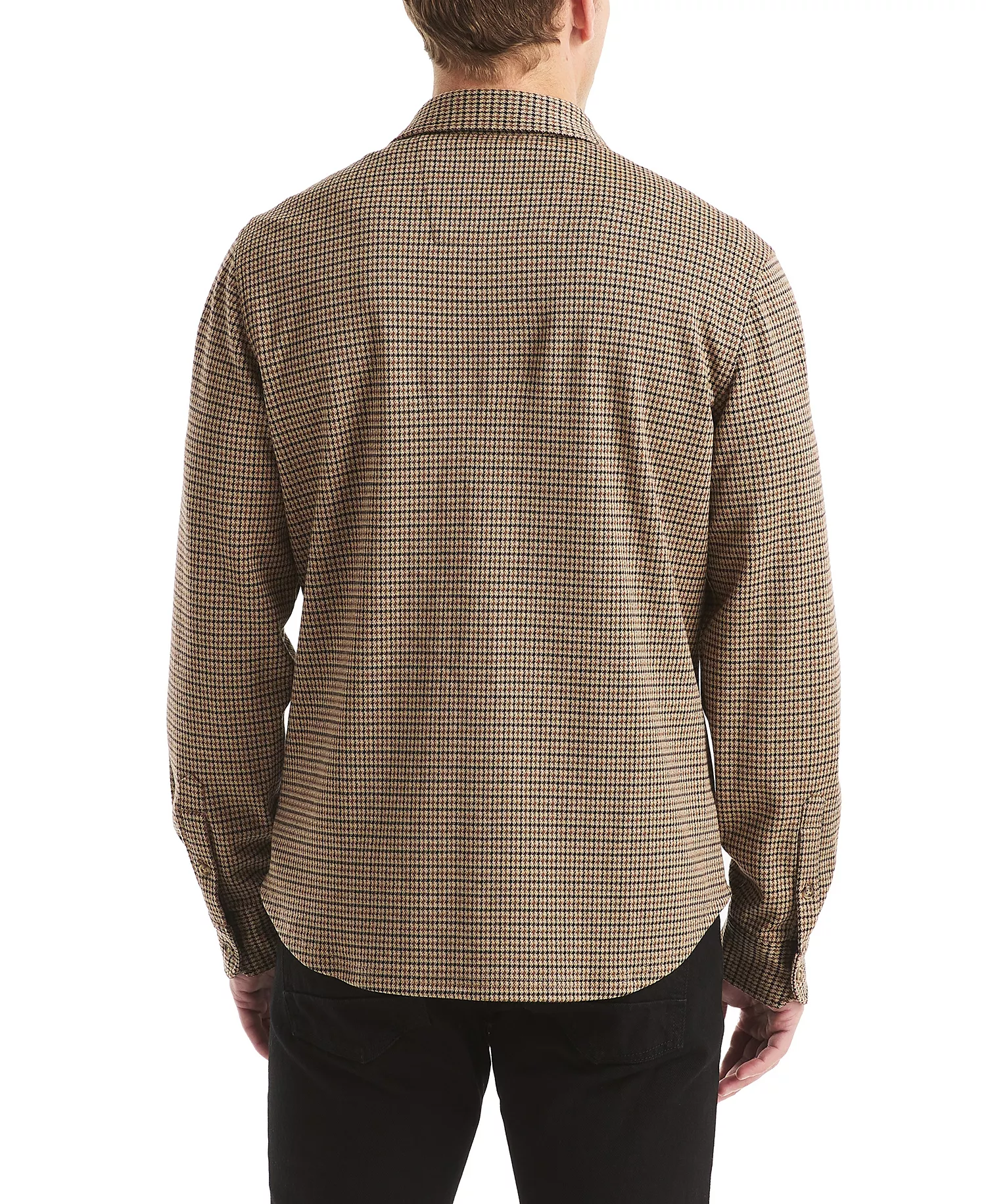 Men's Houndstooth Long Sleeve Shirt - Coastal Brown - L