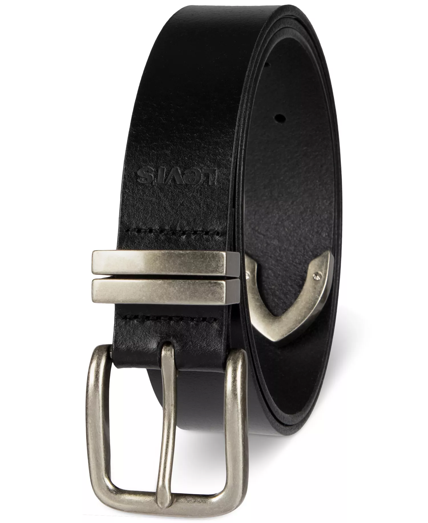 Casual Western Leather Belt - Black - L