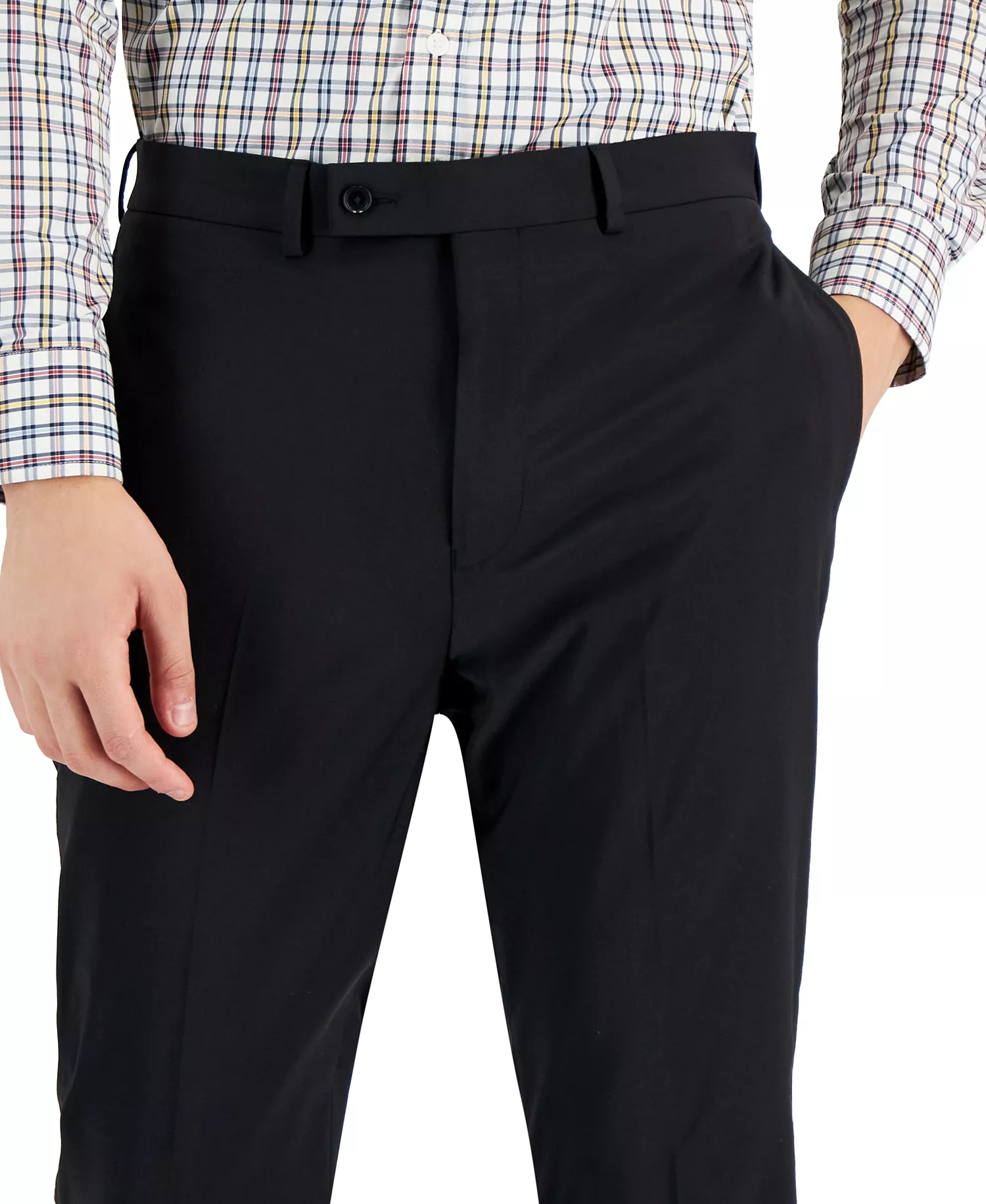 Men's Slim-Fit Wool Infinite Stretch Suit Pants- CLOSE OUT! - Black - 28 - 32