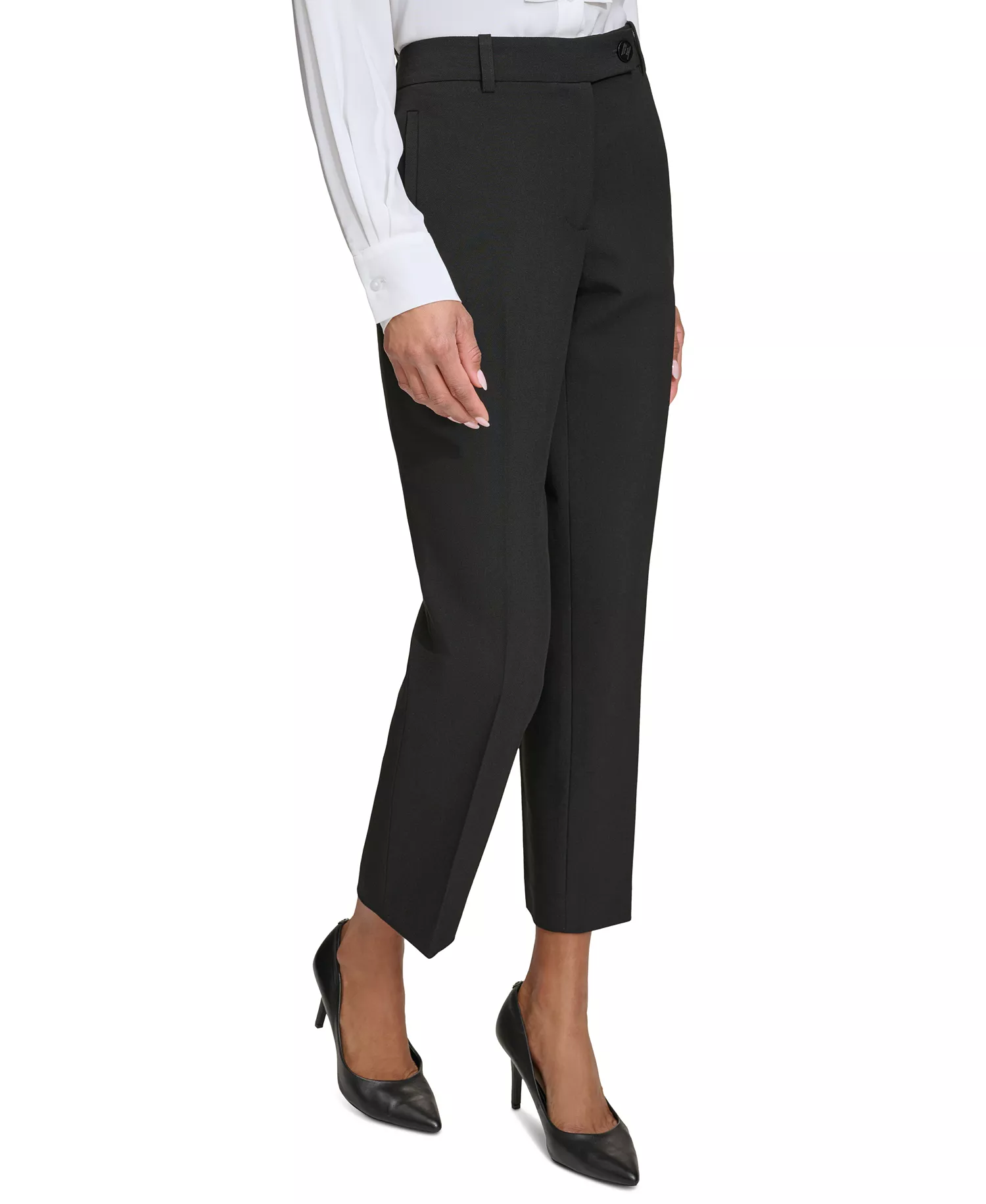 Karl Lagerfeld Women's Slim-Leg Ankle Pants  - Black - 0