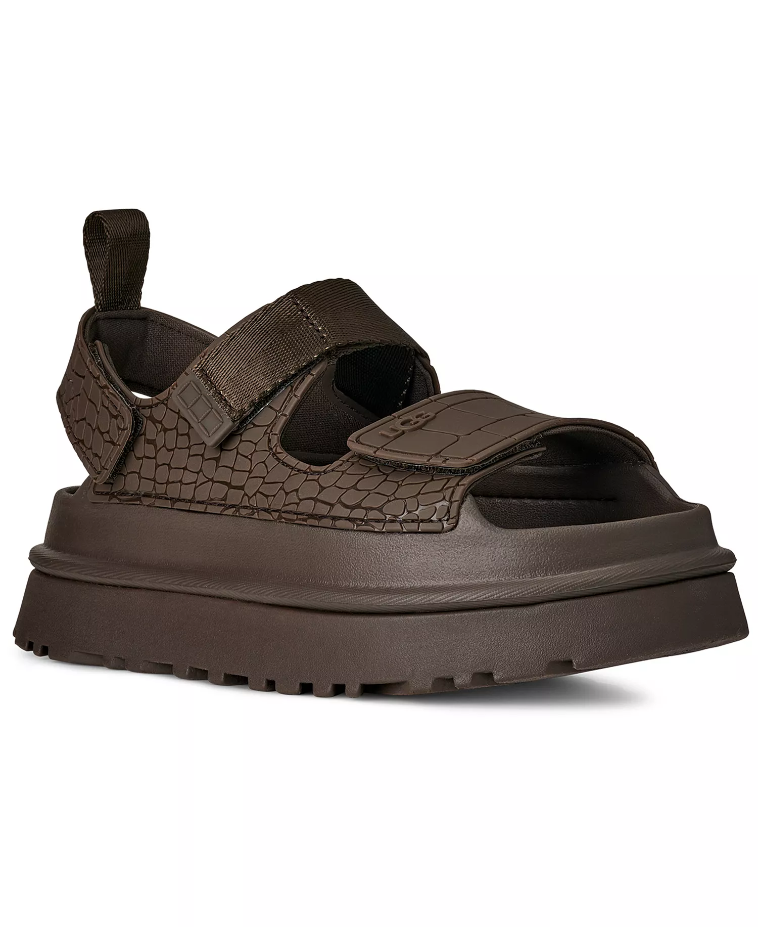 Women's GoldenGlow Embossed Open Toe Sandals - Dense Smoke - 10M