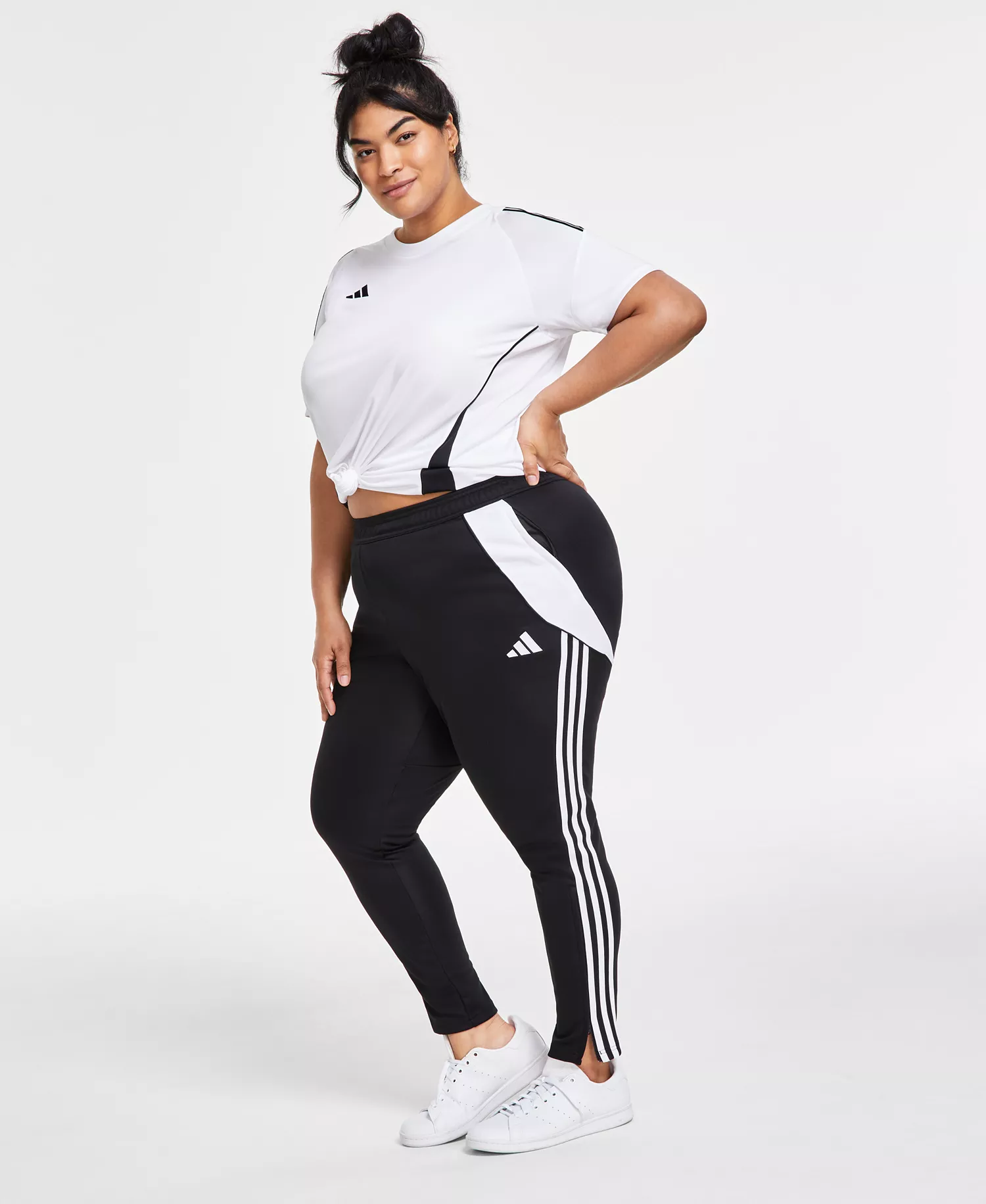 Plus Size Tiro 24 Training Pants - Black/White - 1X